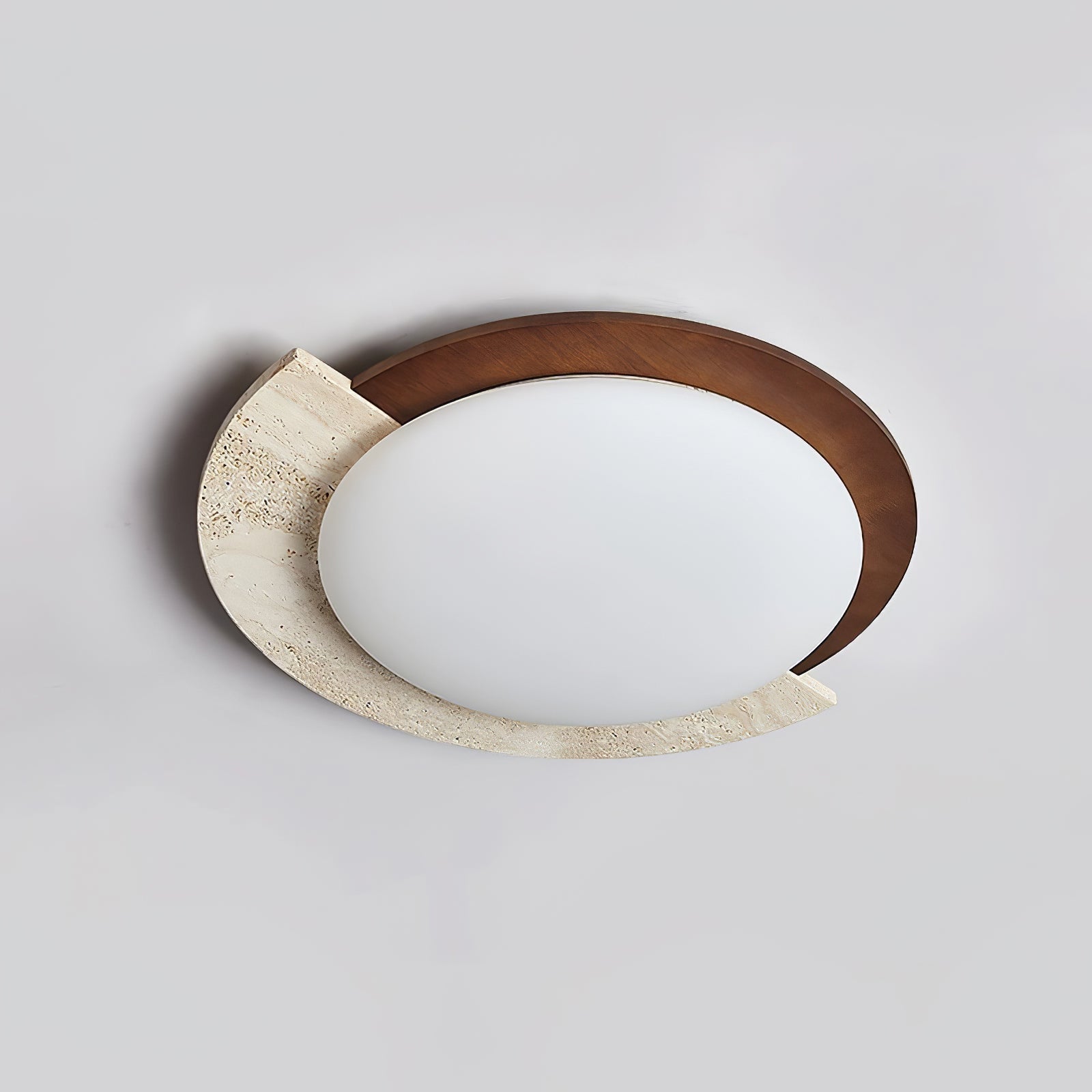 Ivnoran Arc-Rim Travertine Ceiling Light - Letslighting