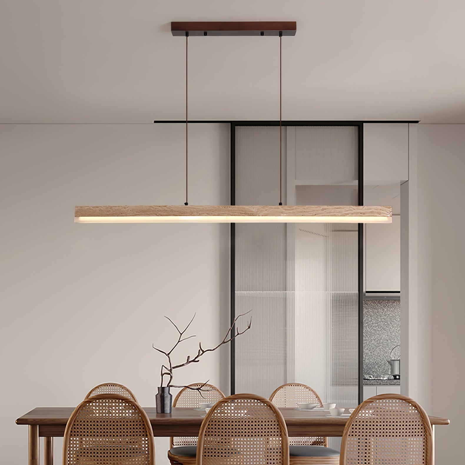 Ivsoryra Rectangular Travertine Pendant Light - Letslighting