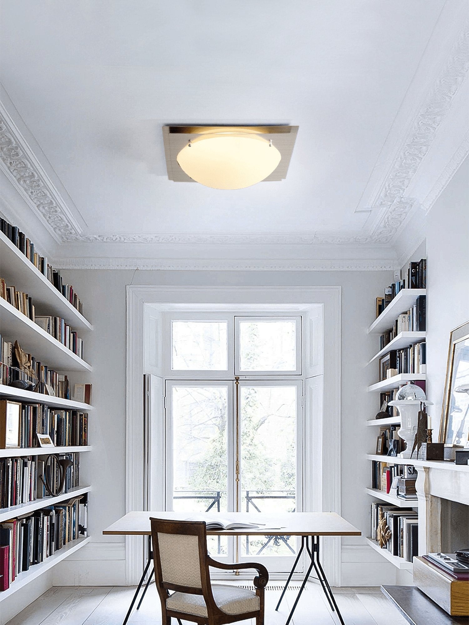 Astrain Glass & steel Ceiling Lamp - Letslighting