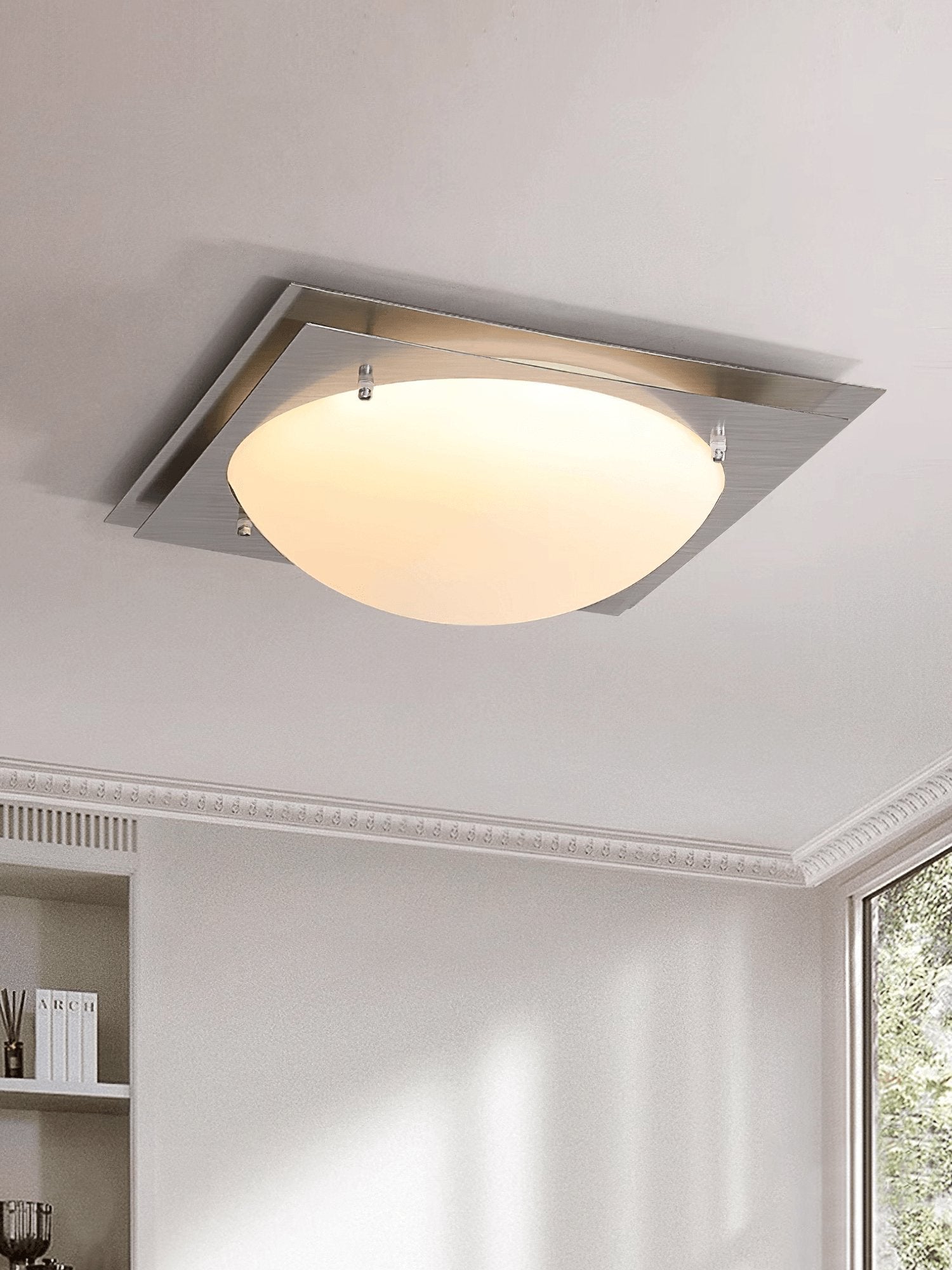 Astrain Glass & steel Ceiling Lamp - Letslighting