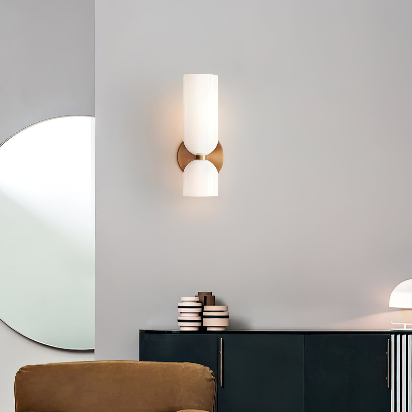 Chime Modern Minimalist Brass Glass Wall Lamp - Letslighting