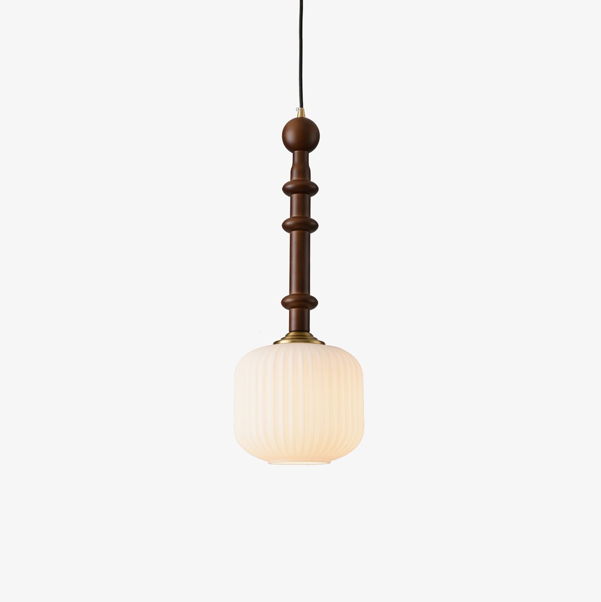 Iliror Traditional Art Wood Glass Pendant Light - Letslighting