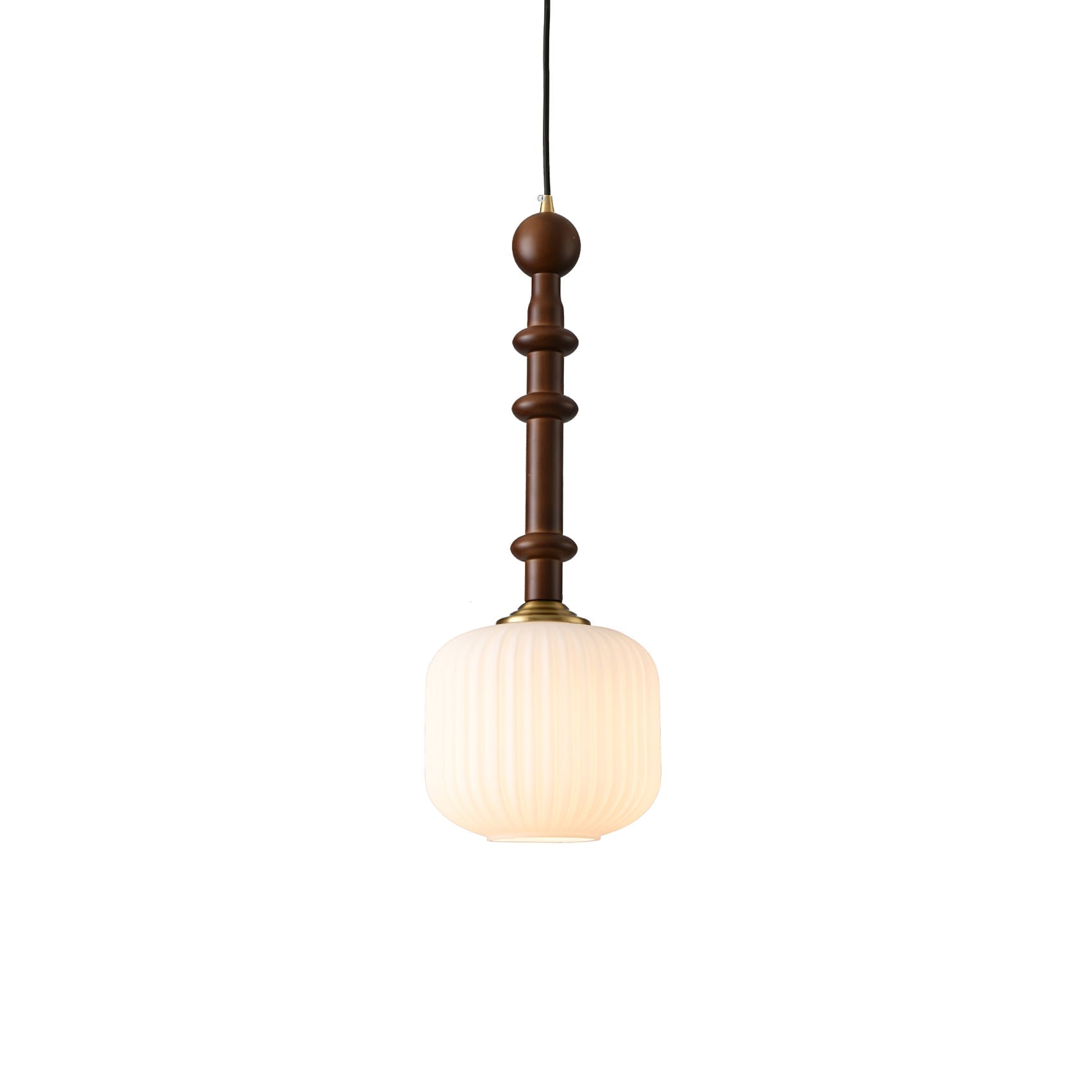 Iliror Traditional Art Wood Glass Pendant Light - Letslighting