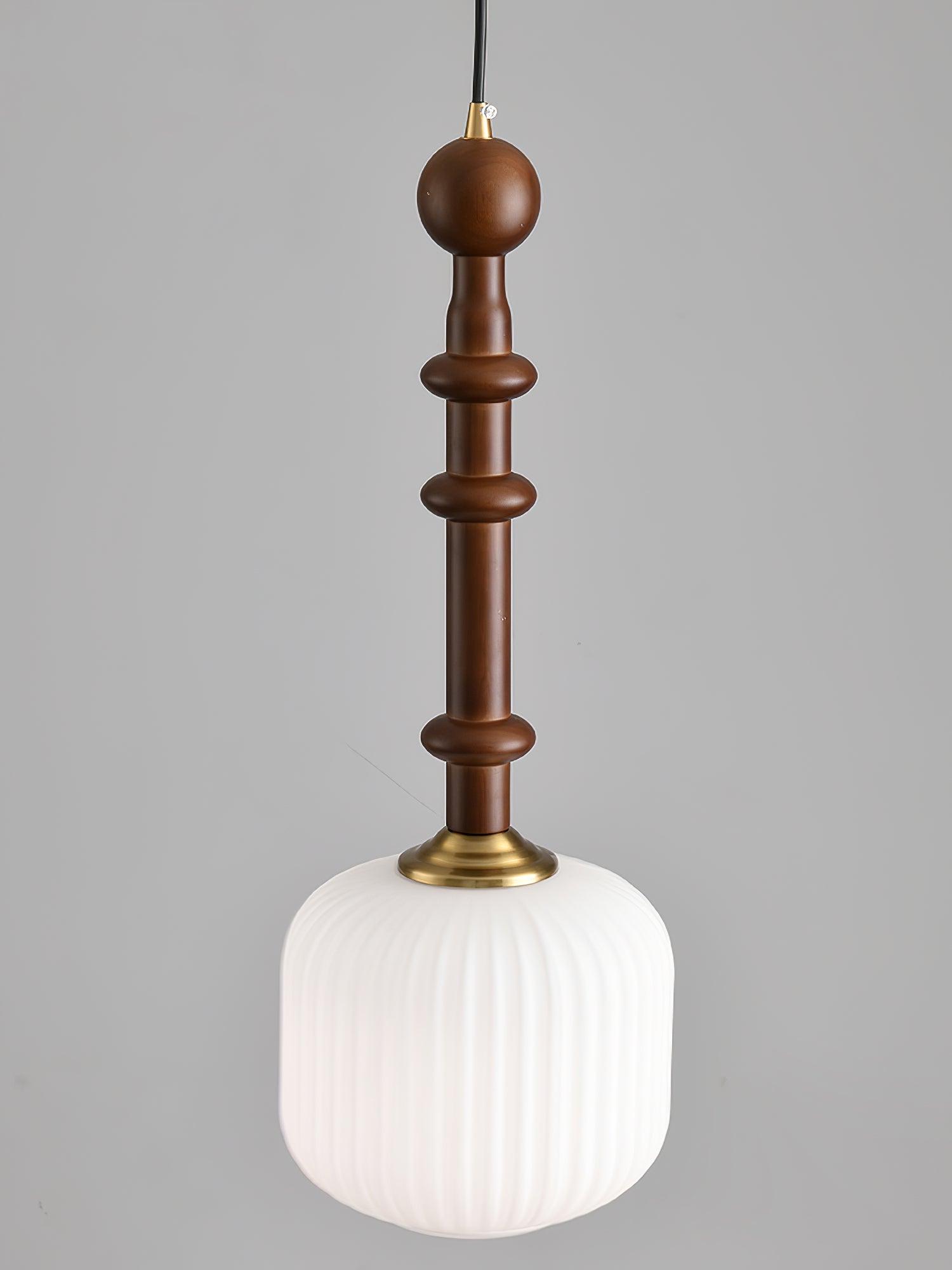 Iliror Traditional Art Wood Glass Pendant Light - Letslighting