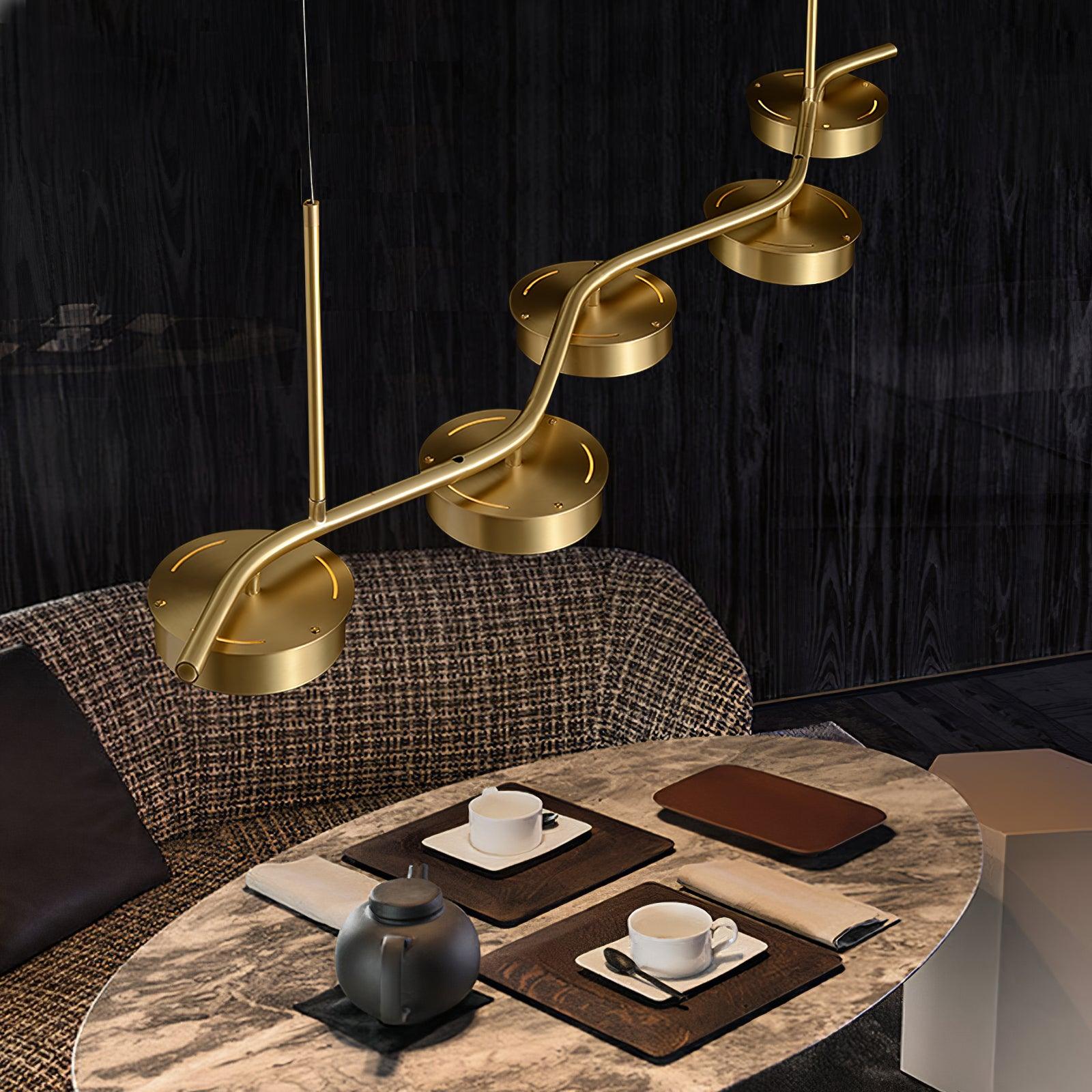 Aureus Sleek Brass Chandelier - Letslighting