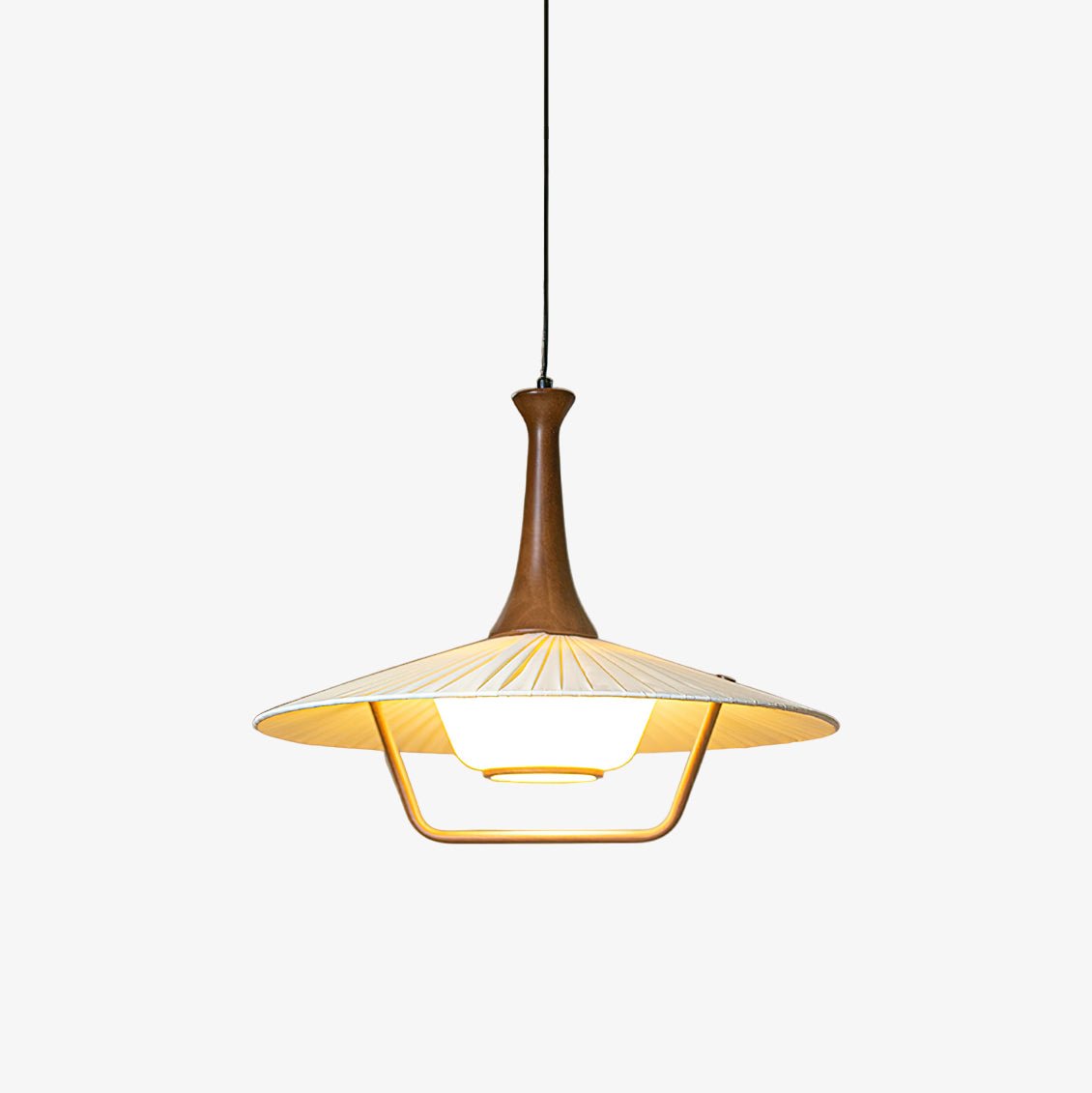 Mydorisra Traditional Classic Fabric Wood Pendant Lamp - Letslighting