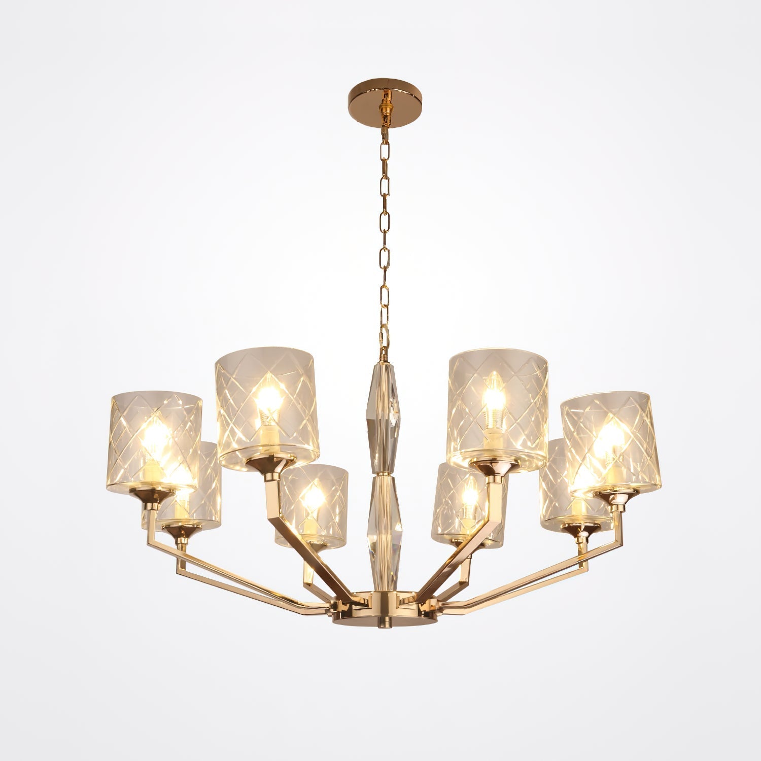 Dew Postmodern Luxury Brass Glass Chandelier - Letslighting