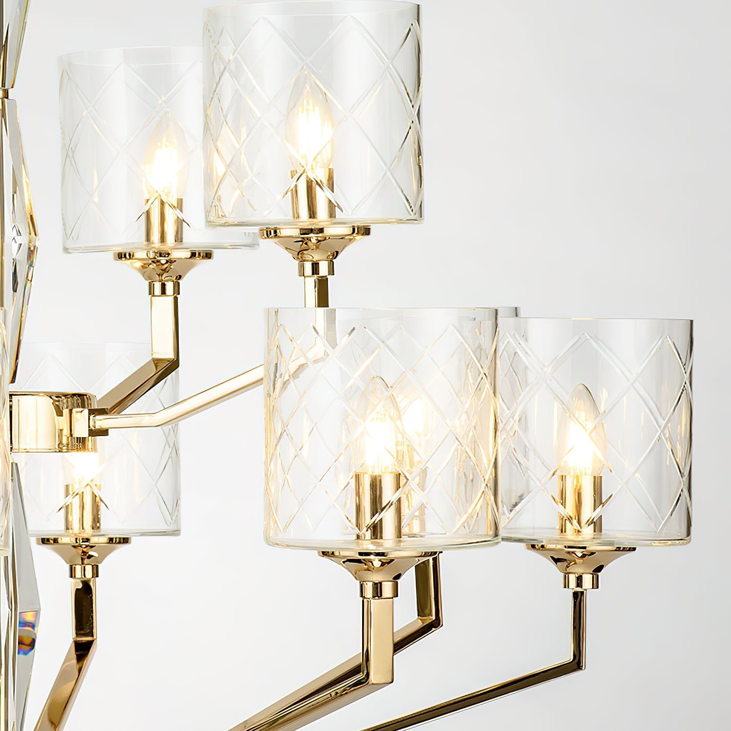 Dew Postmodern Luxury Brass Glass Chandelier - Letslighting