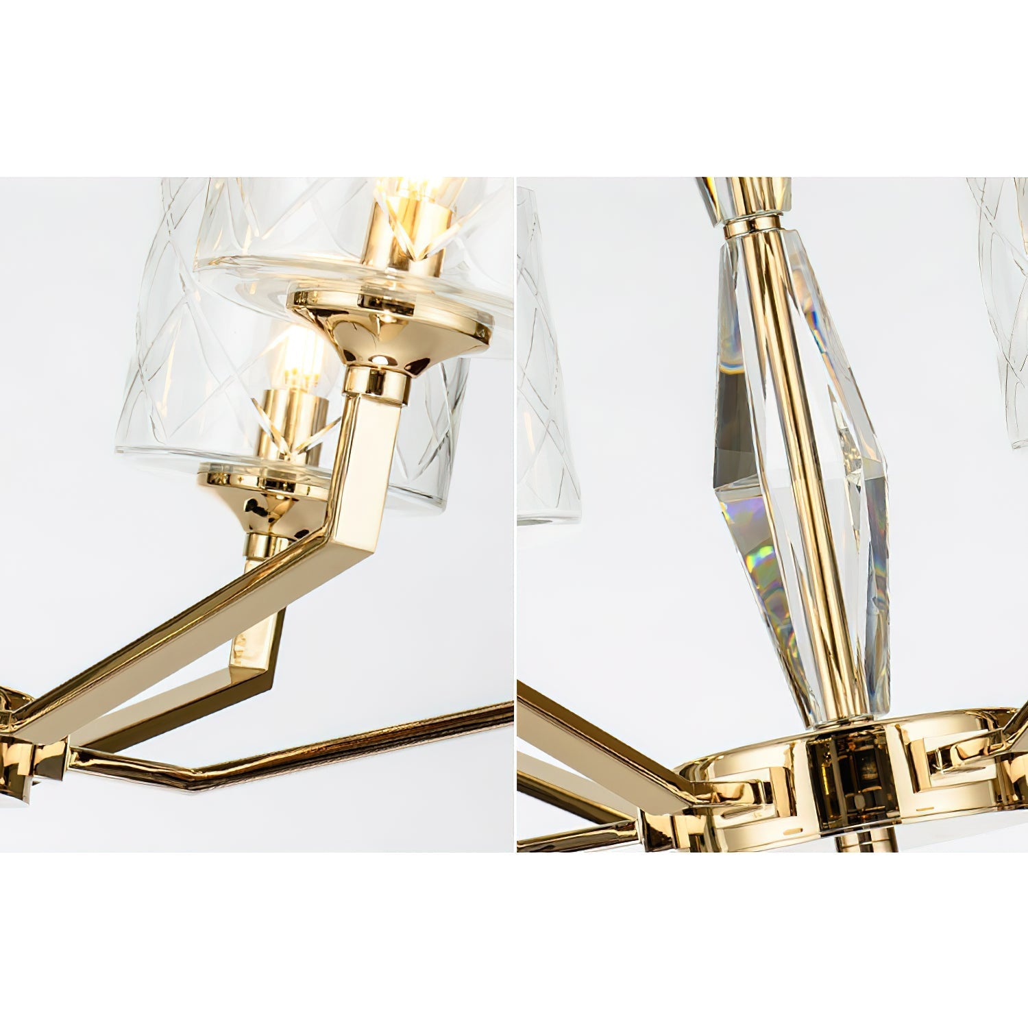 Dew Postmodern Luxury Brass Glass Chandelier - Letslighting