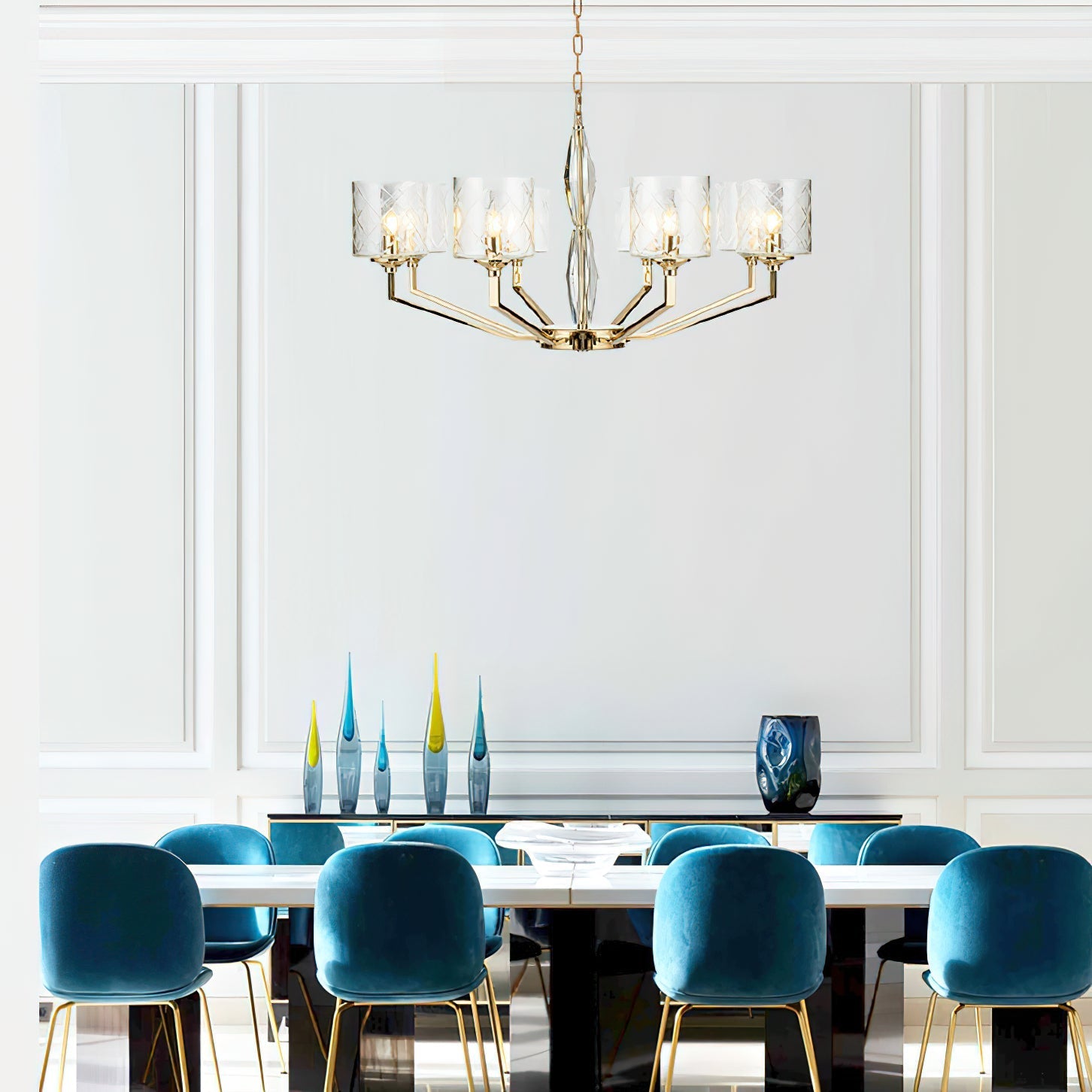 Dew Postmodern Luxury Brass Glass Chandelier - Letslighting