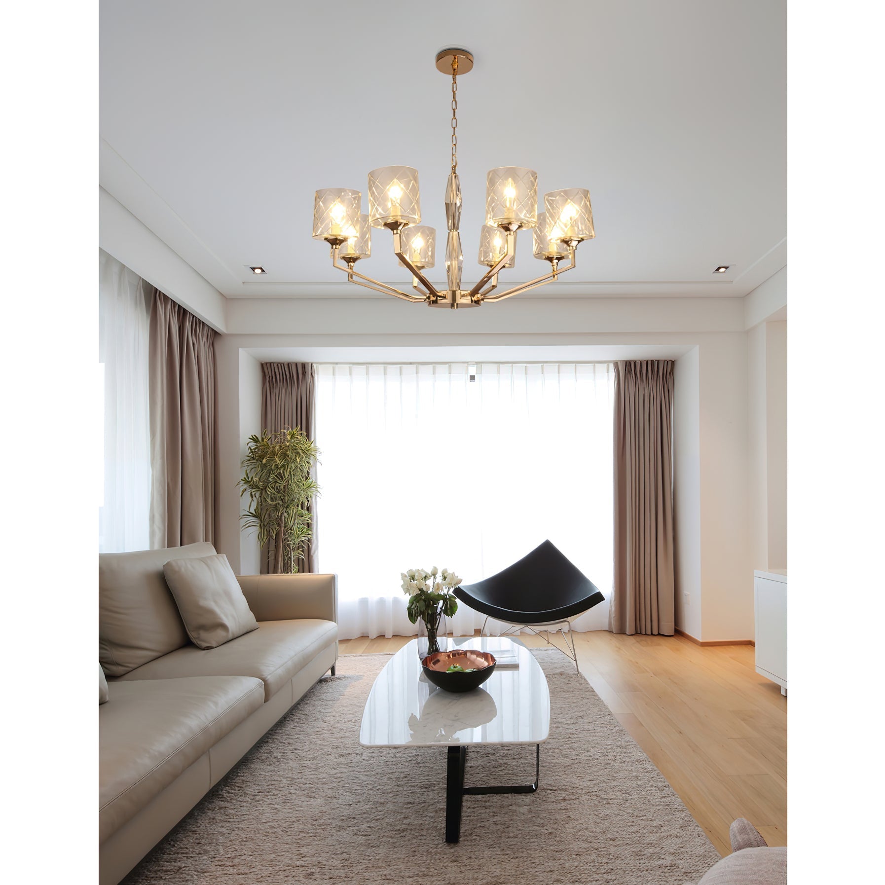 Dew Postmodern Luxury Brass Glass Chandelier - Letslighting