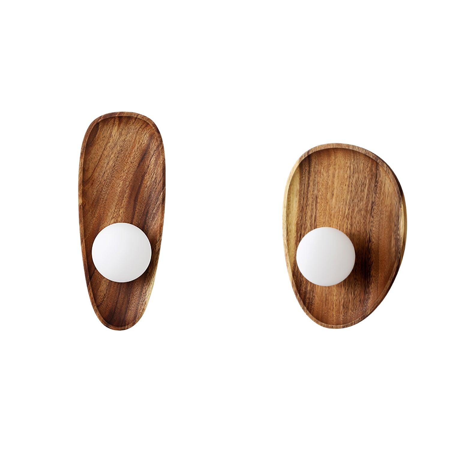 Keith Modern Minimalist Wood Glass Wall Lamp - Letslighting