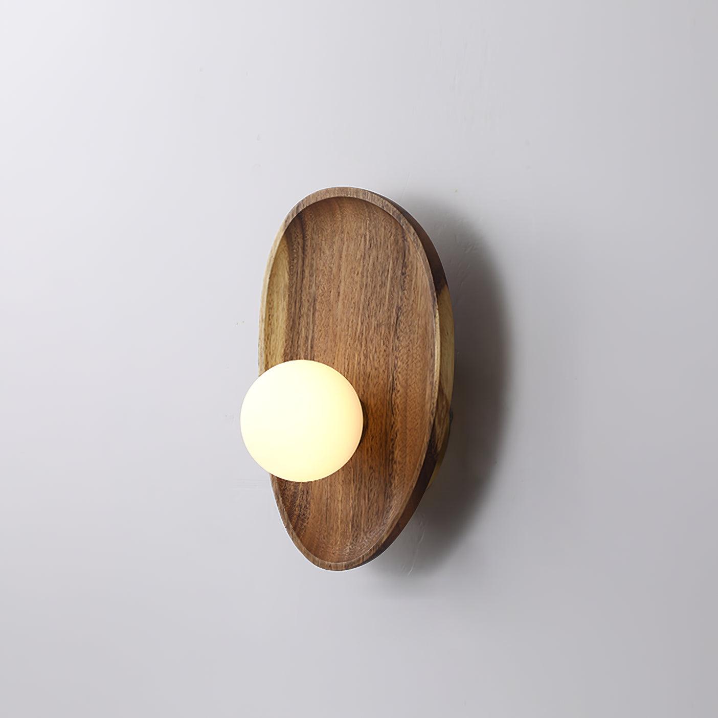 Keith Modern Minimalist Wood Glass Wall Lamp - Letslighting