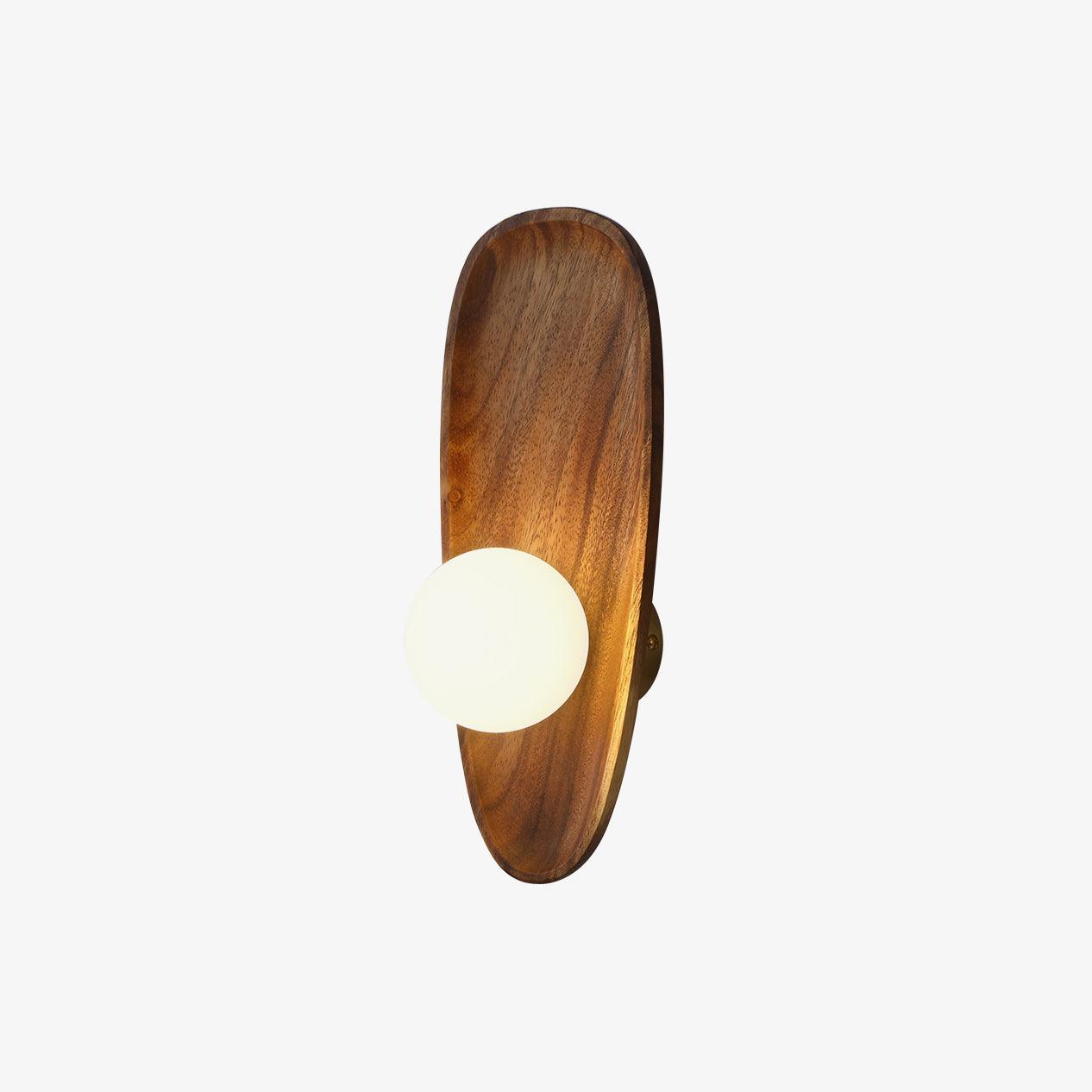 Keith Modern Minimalist Wood Glass Wall Lamp - Letslighting