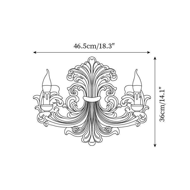 Wall Lamp Sculptural Plaster Candle Arms Uplighting Elegant
