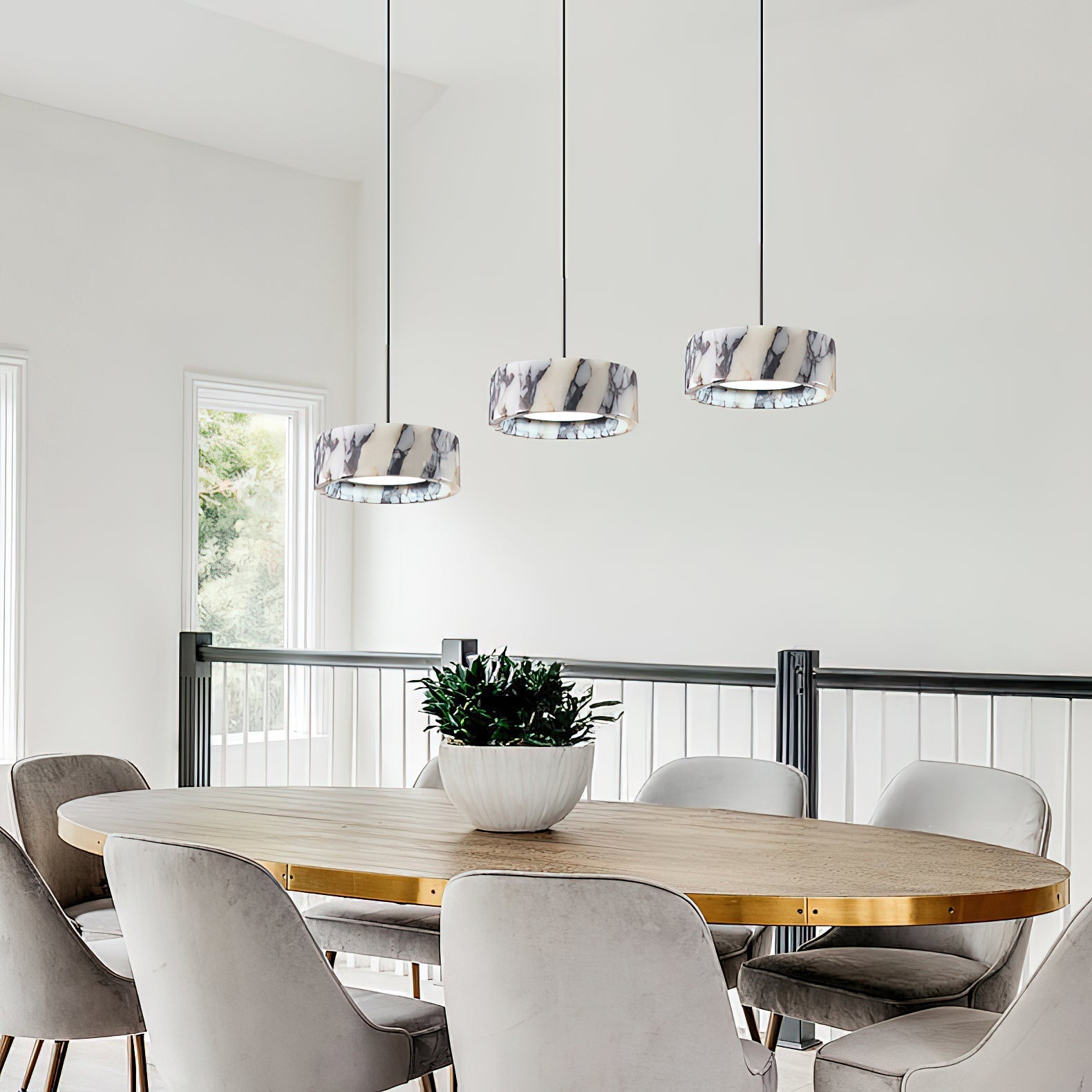 Glide Modern Minimalist Marble Pendant Lamp - Letslighting