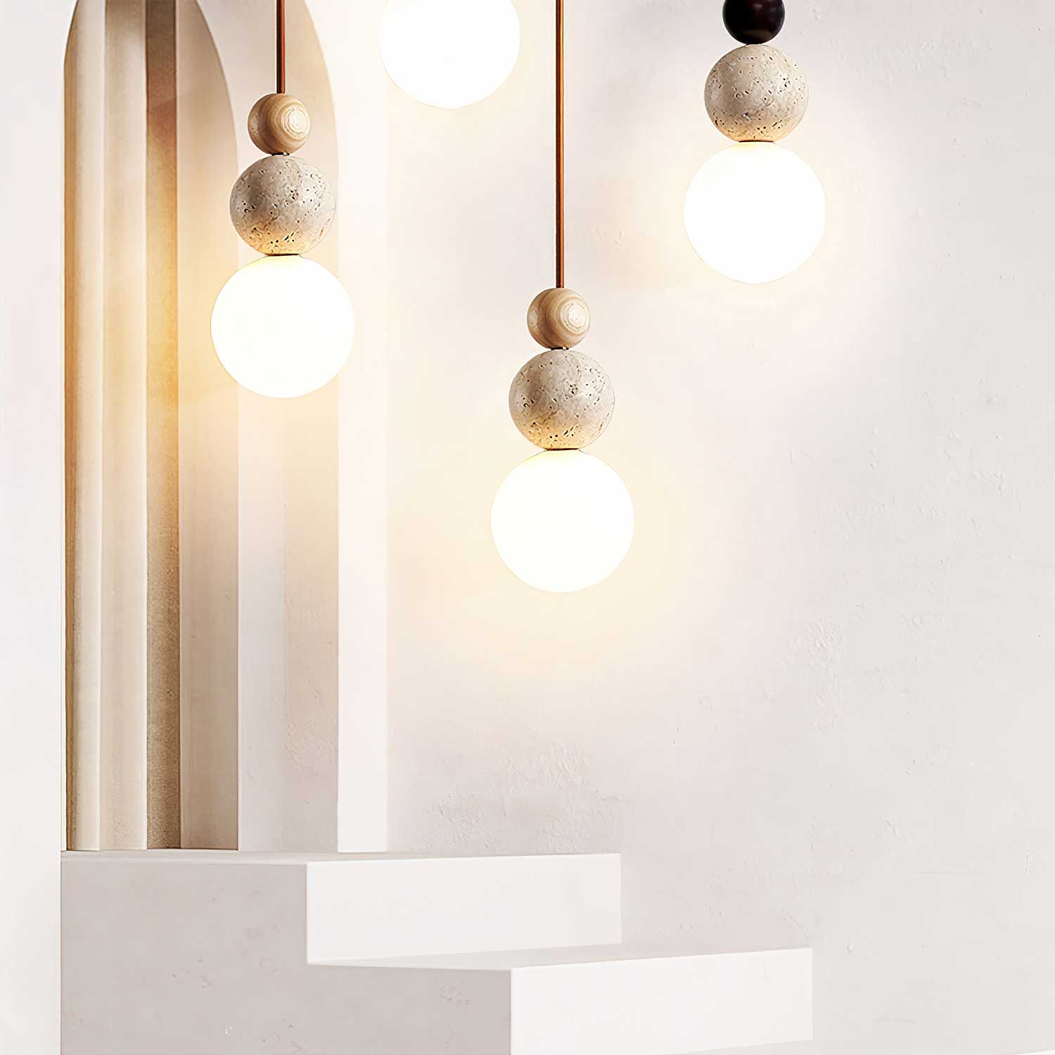 Ullaeia Sphere-Cluster Travertine Pendant Light - Letslighting