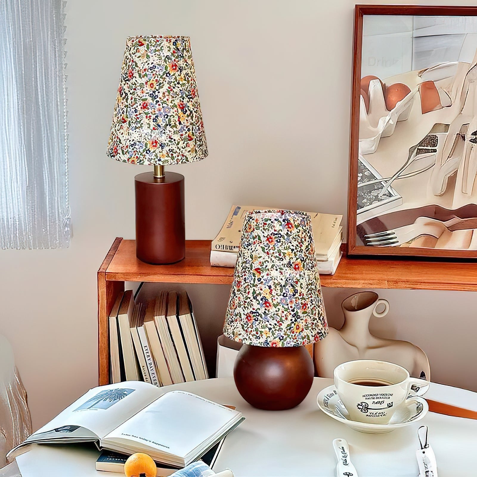 Flora Vintage Wood Table Lamp - Letslighting