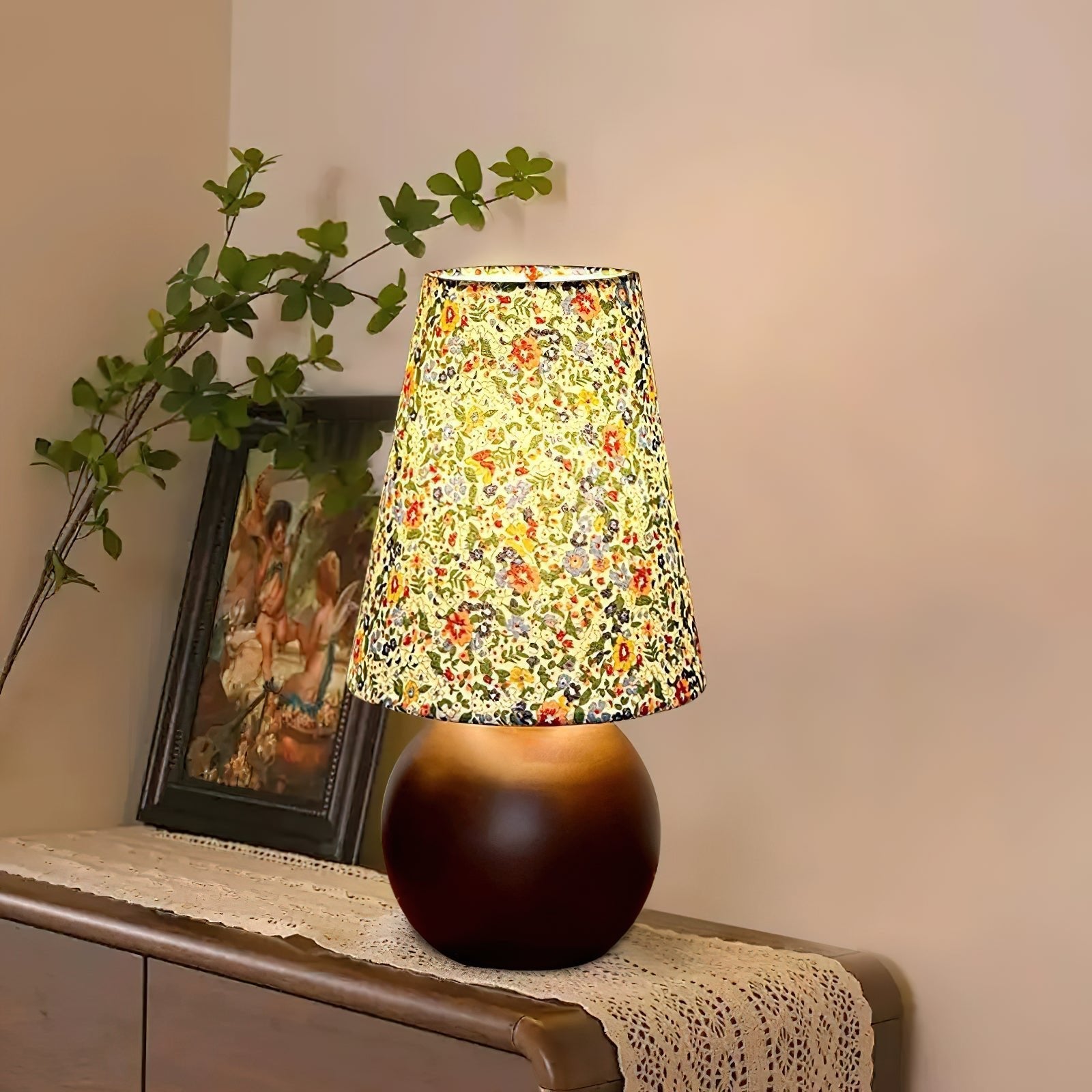 Flora Vintage Wood Table Lamp - Letslighting