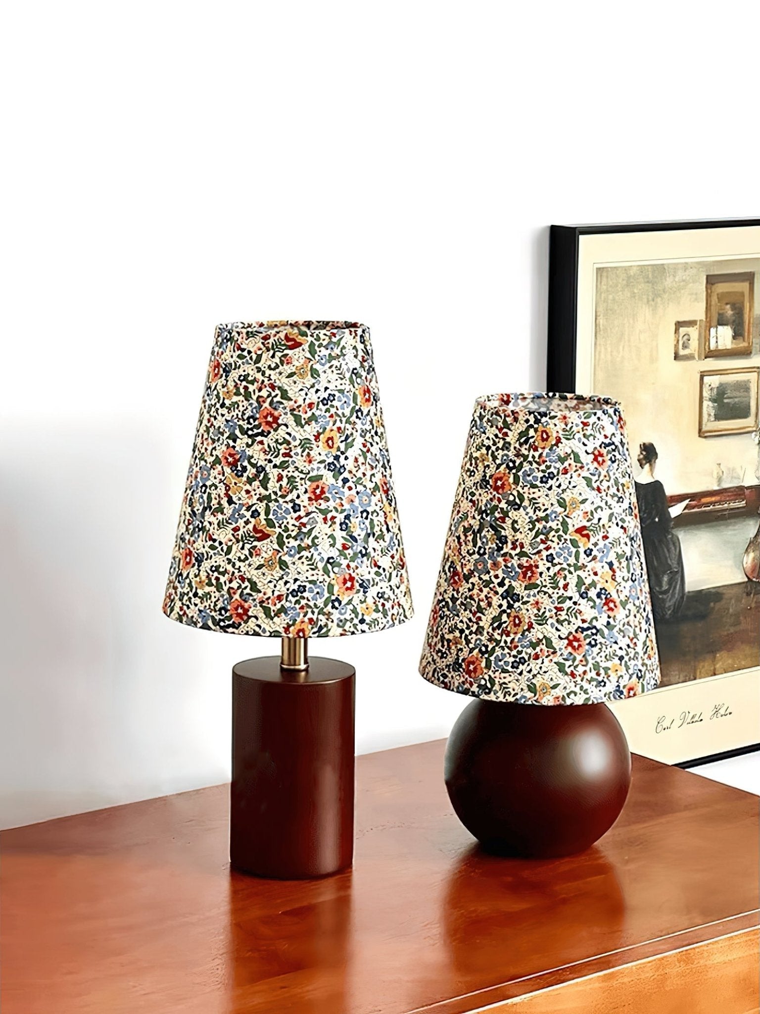 Flora Vintage Wood Table Lamp - Letslighting