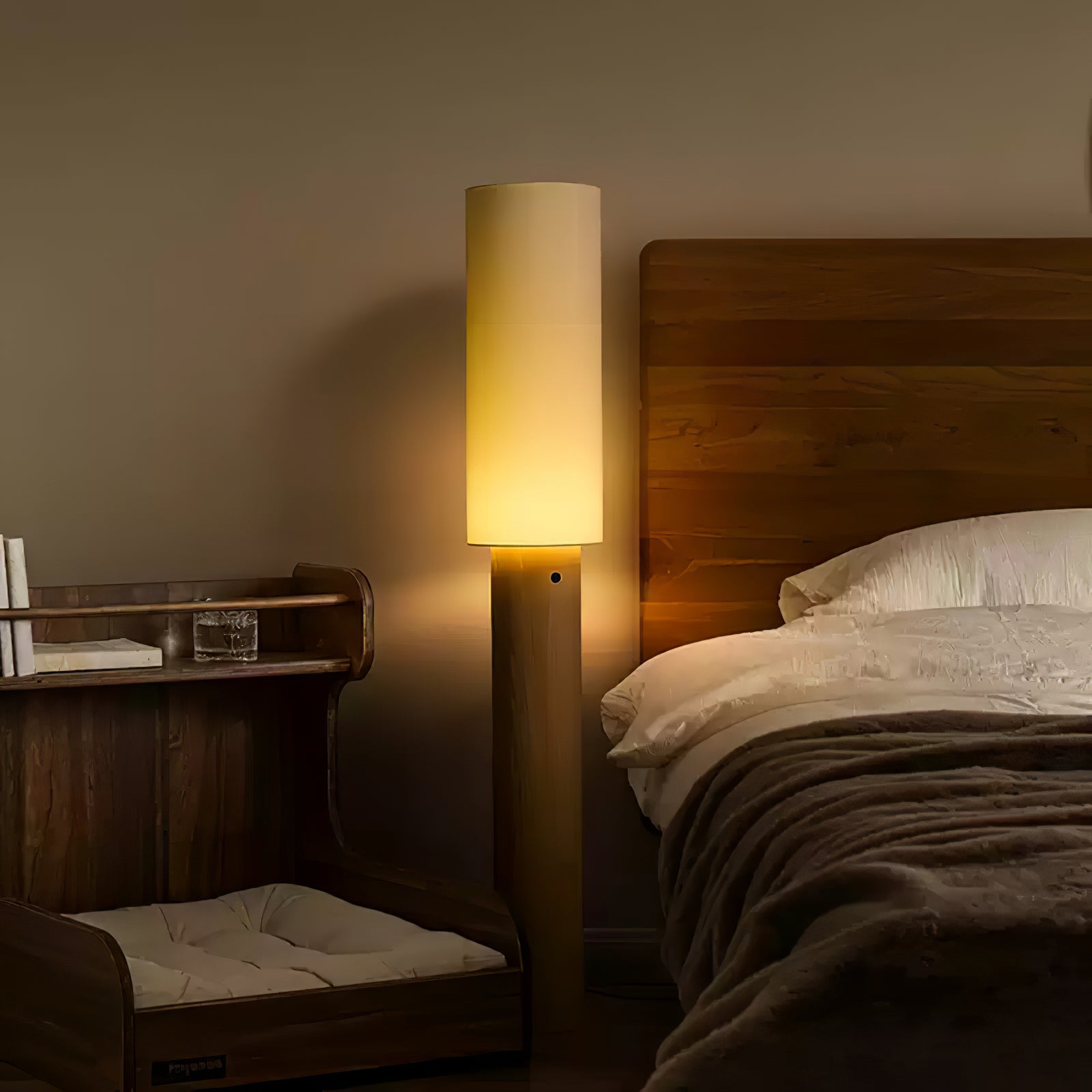 Uvynir Cylindrical Wood Floor Lamp - Letslighting