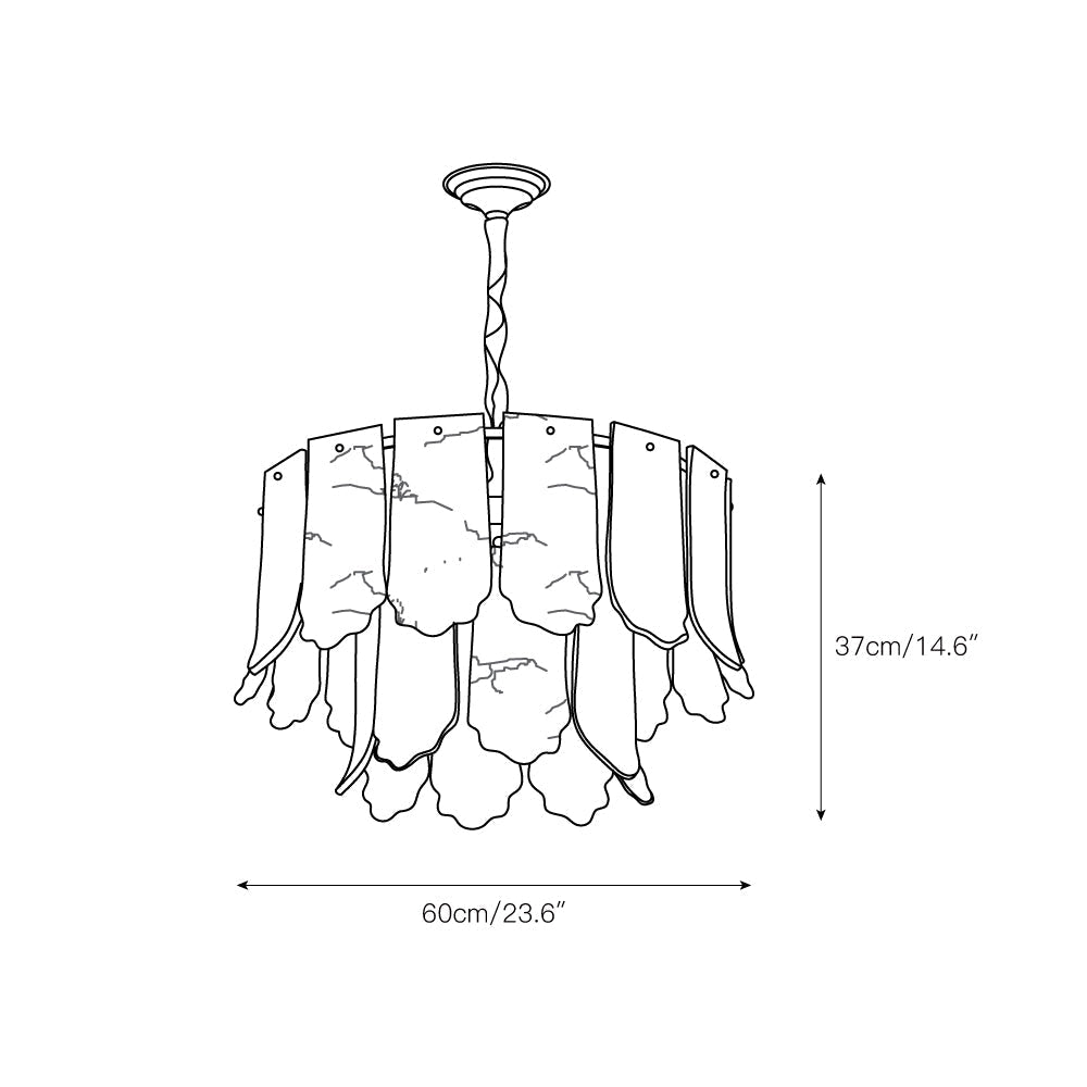 Hue Postmodern Luxury Brass Alabaster Chandelier - Letslighting