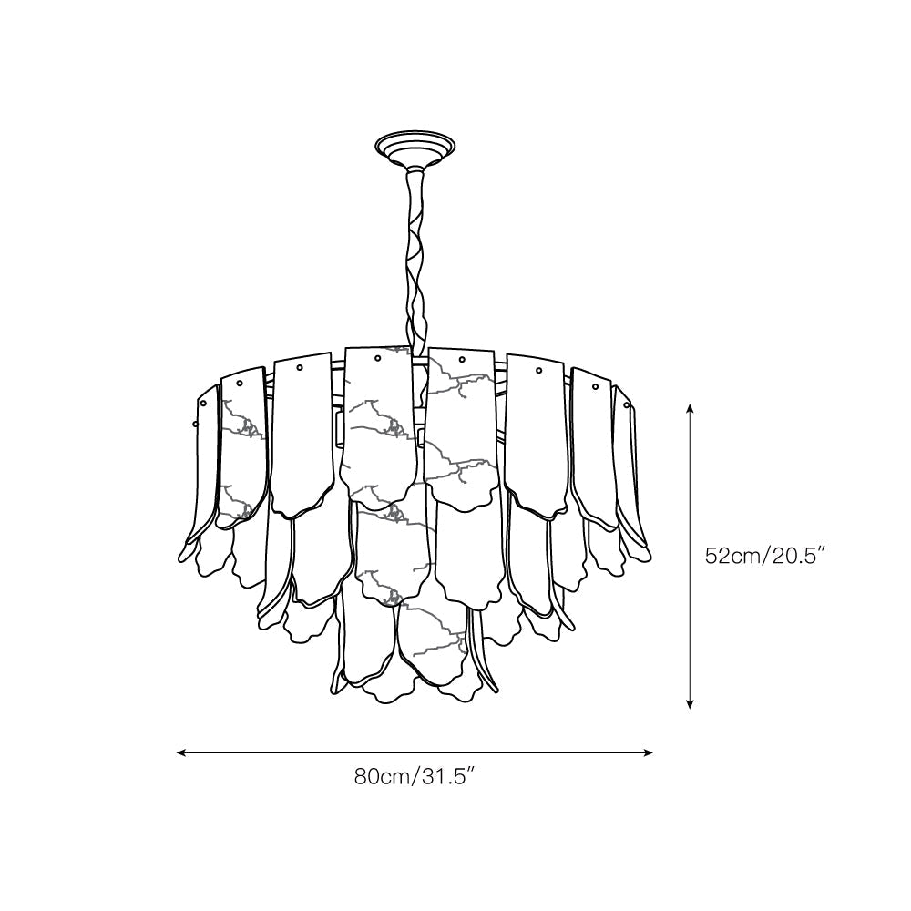 Hue Postmodern Luxury Brass Alabaster Chandelier - Letslighting