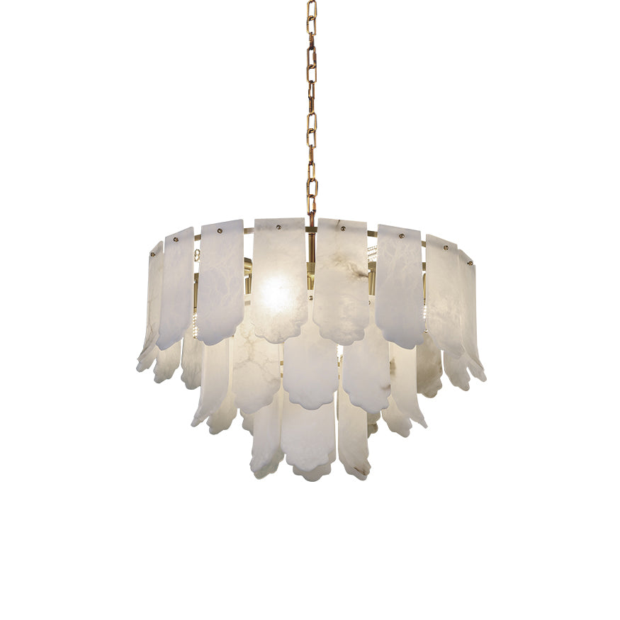 Hue Postmodern Luxury Brass Alabaster Chandelier - Letslighting