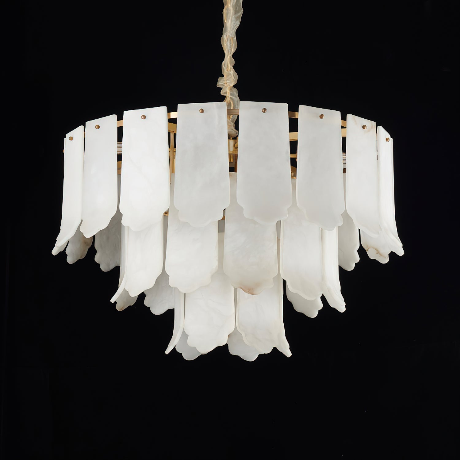 Hue Postmodern Luxury Brass Alabaster Chandelier - Letslighting