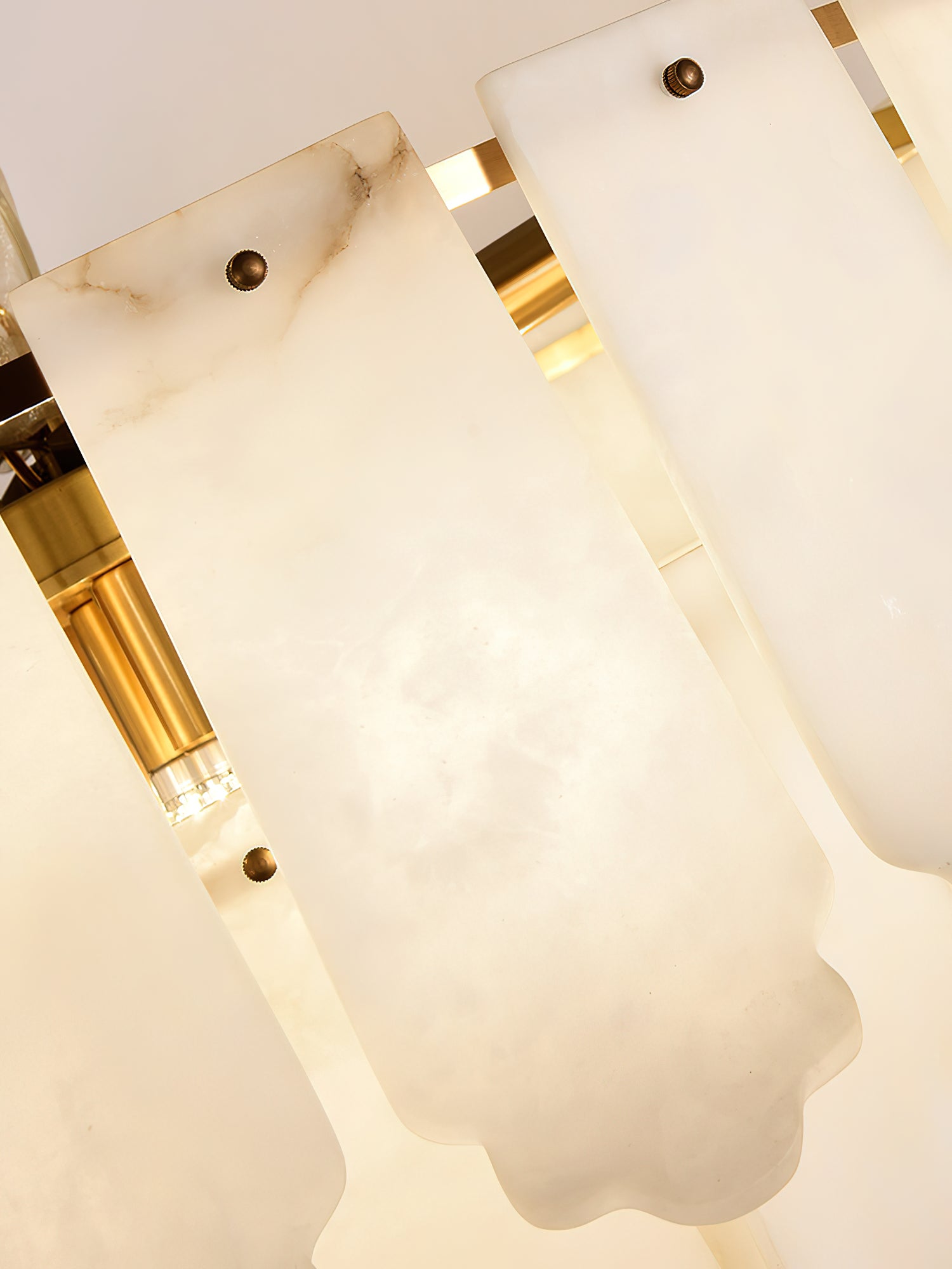 Hue Postmodern Luxury Brass Alabaster Chandelier - Letslighting