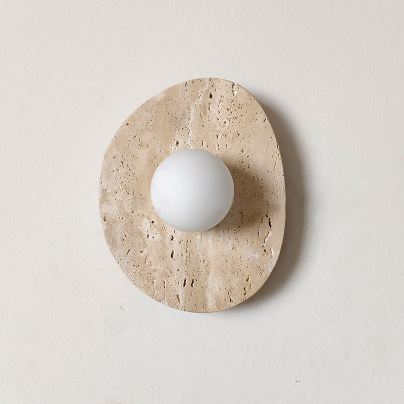 Kest Modern Minimalist Glass Travertine Wall Lamp - Letslighting