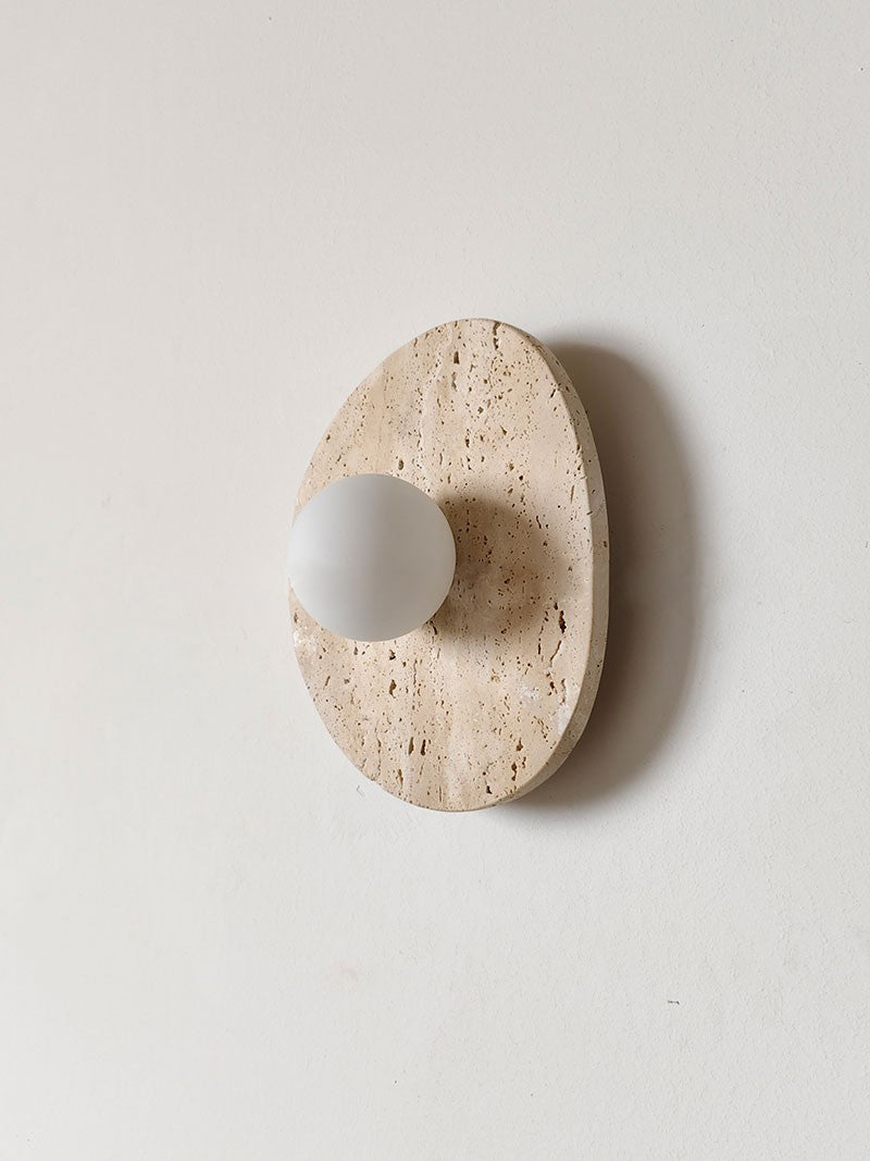 Kest Modern Minimalist Glass Travertine Wall Lamp - Letslighting