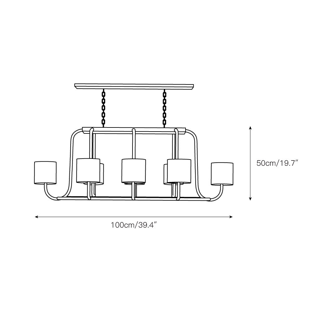 Lithe Vintage Industrial Brass Fabric Chandelier - Letslighting