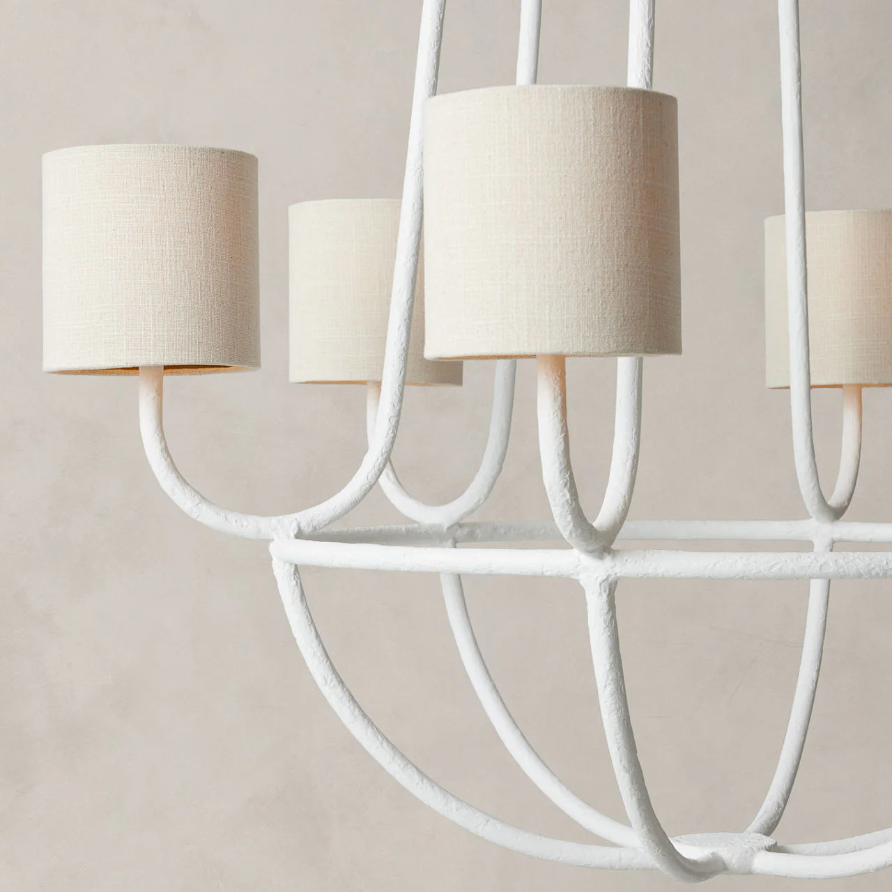 Lithe Vintage Industrial Brass Fabric Chandelier - Letslighting