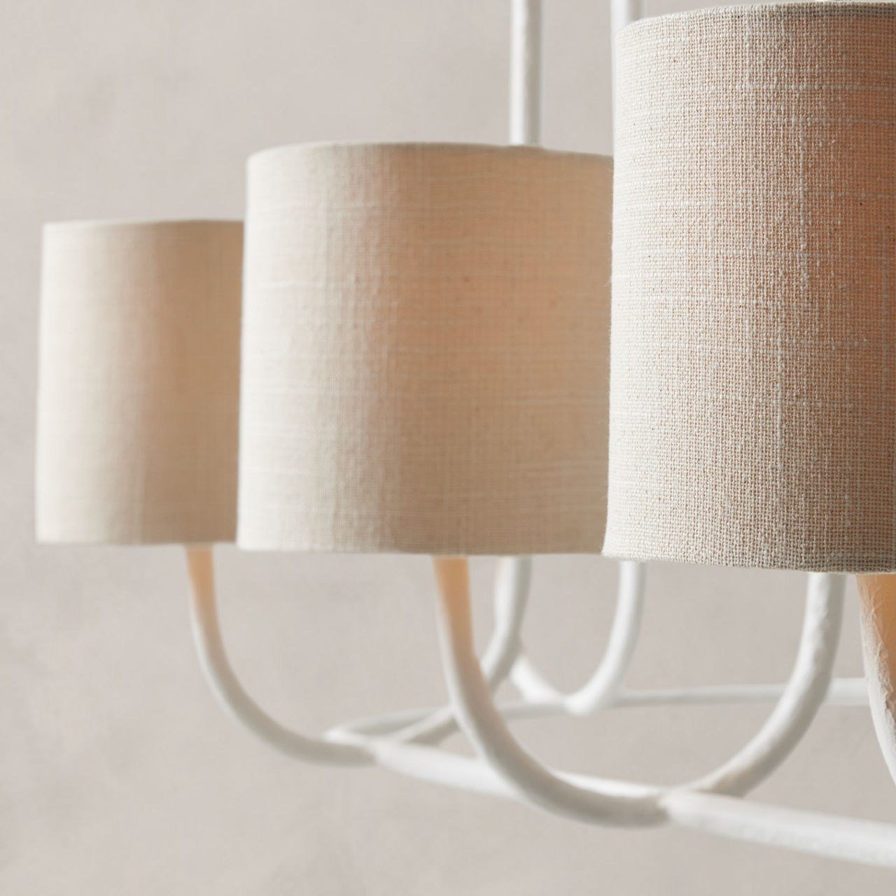 Lithe Vintage Industrial Brass Fabric Chandelier - Letslighting