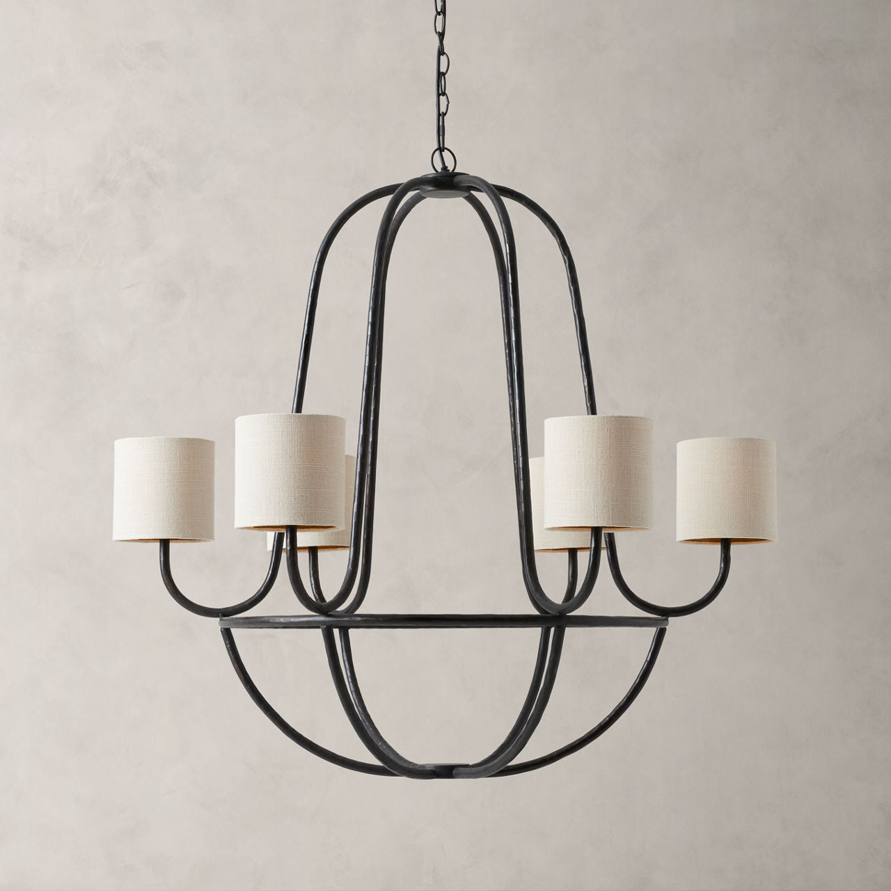 Lithe Vintage Industrial Brass Fabric Chandelier - Letslighting
