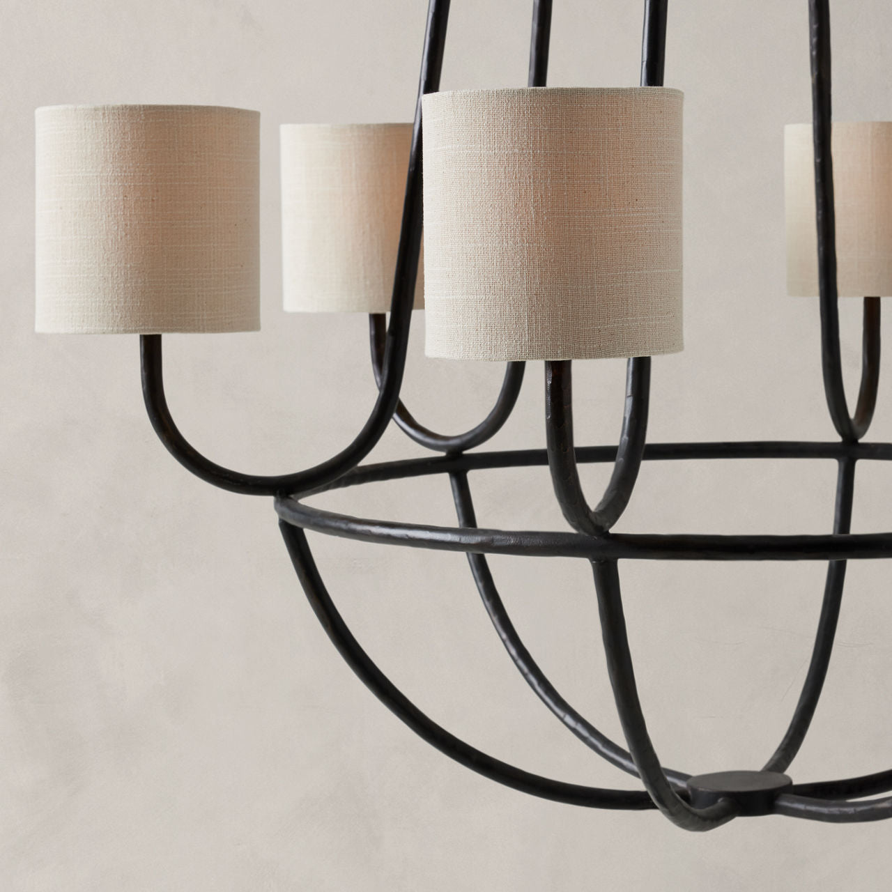 Lithe Vintage Industrial Brass Fabric Chandelier - Letslighting