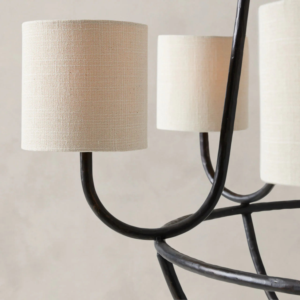 Lithe Vintage Industrial Brass Fabric Chandelier - Letslighting