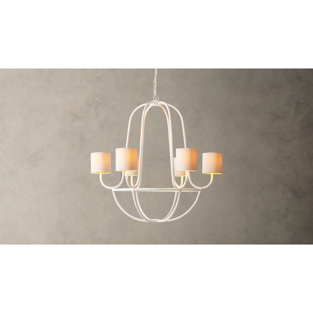 Lithe Vintage Industrial Brass Fabric Chandelier - Letslighting