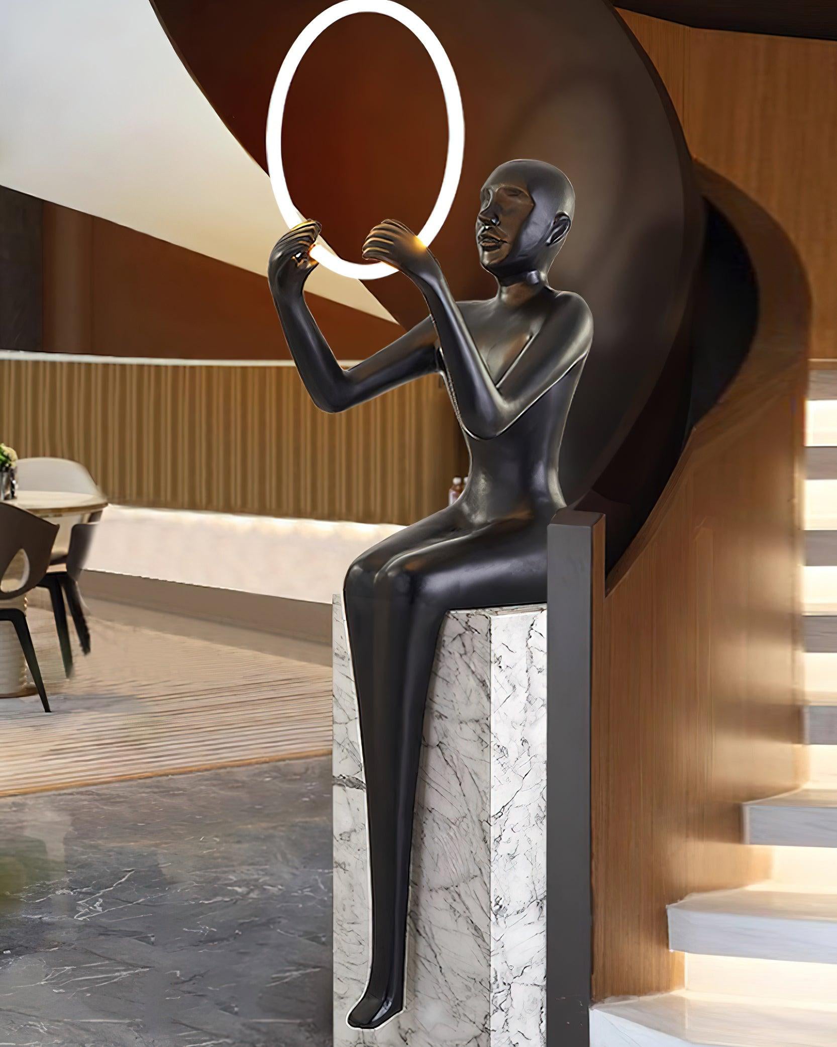 Elsilisra Sculptural Black Floor Lamp - Letslighting