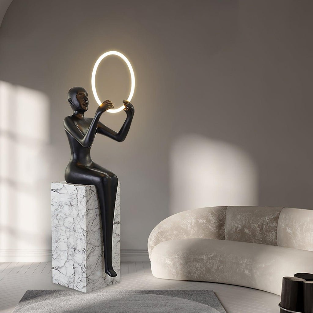 Elsilisra Sculptural Black Floor Lamp - Letslighting