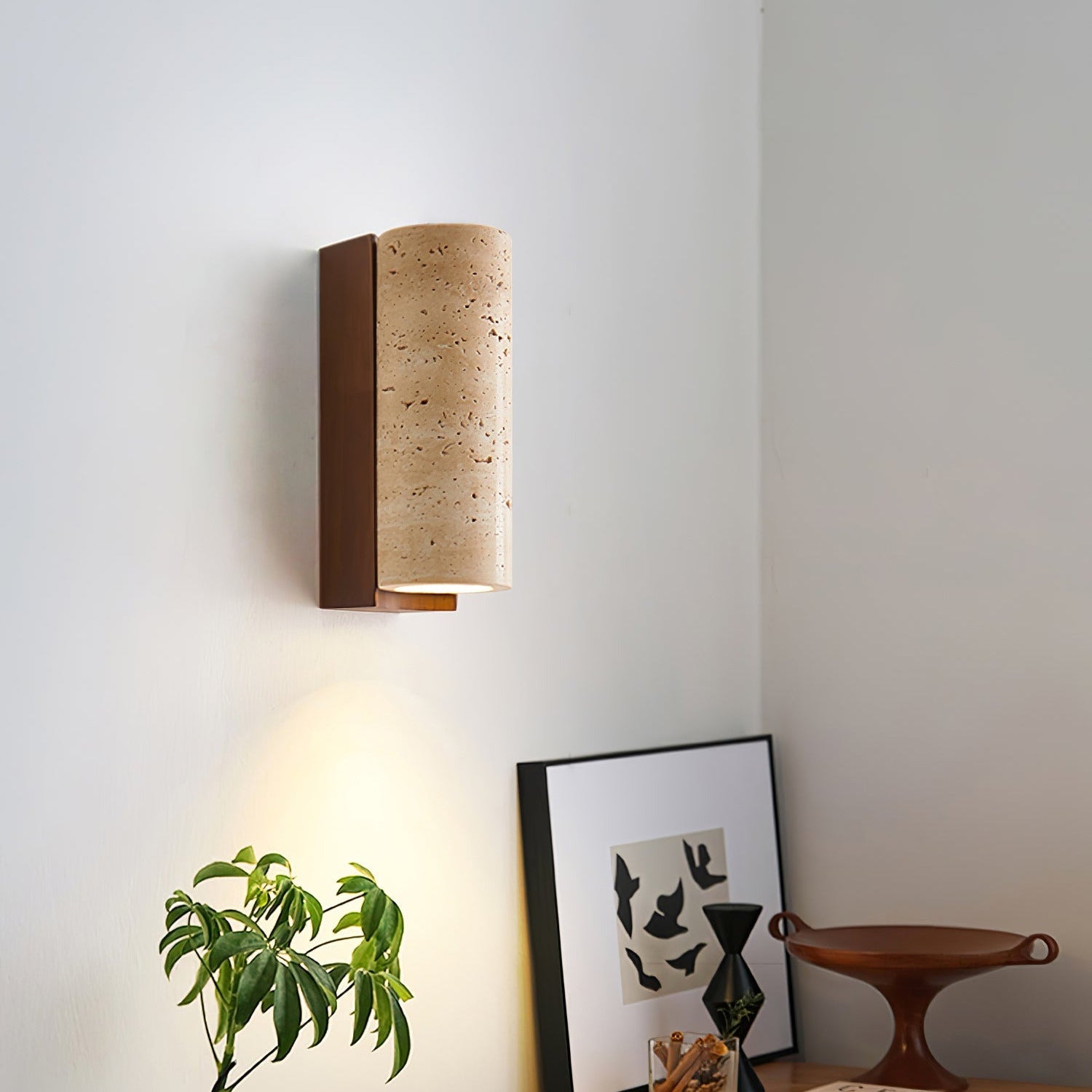 Ritta Natural  Travertine Wall Lamp