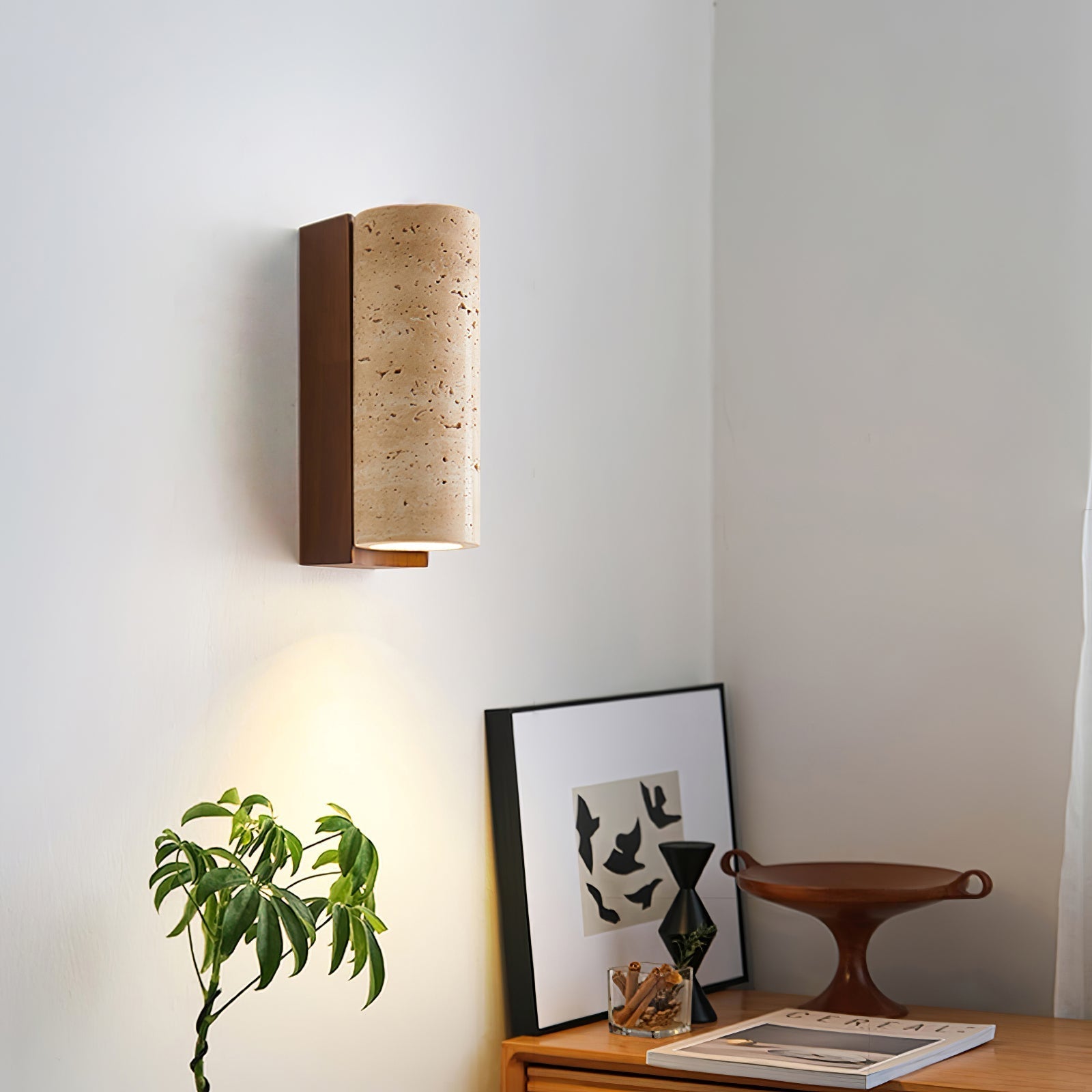Ritta Natural  Travertine Wall Lamp