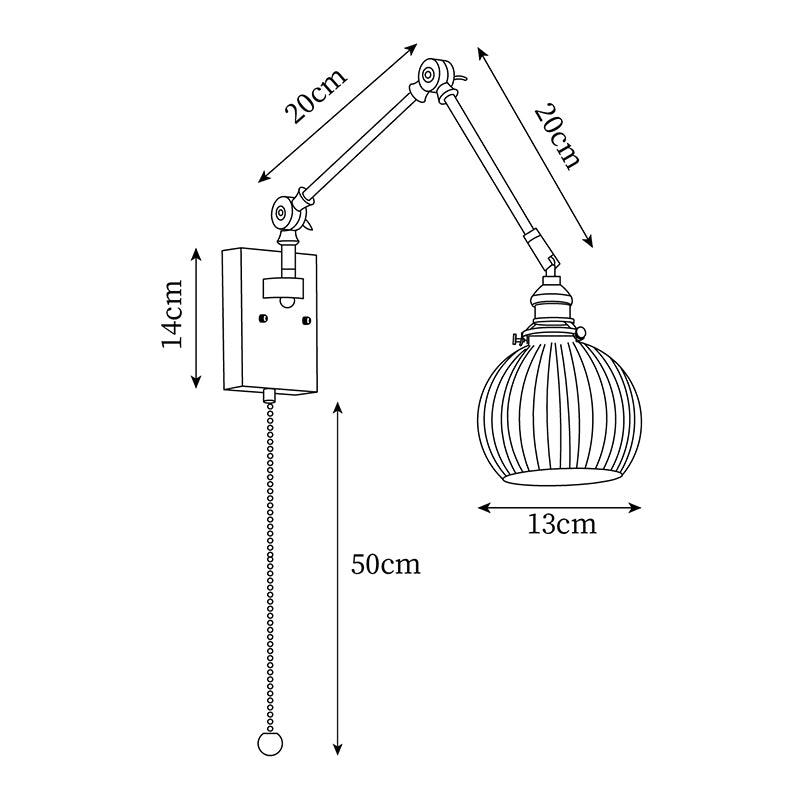 Brione Vintage Adjustable Swing Arm Wall Lamp - Letslighting