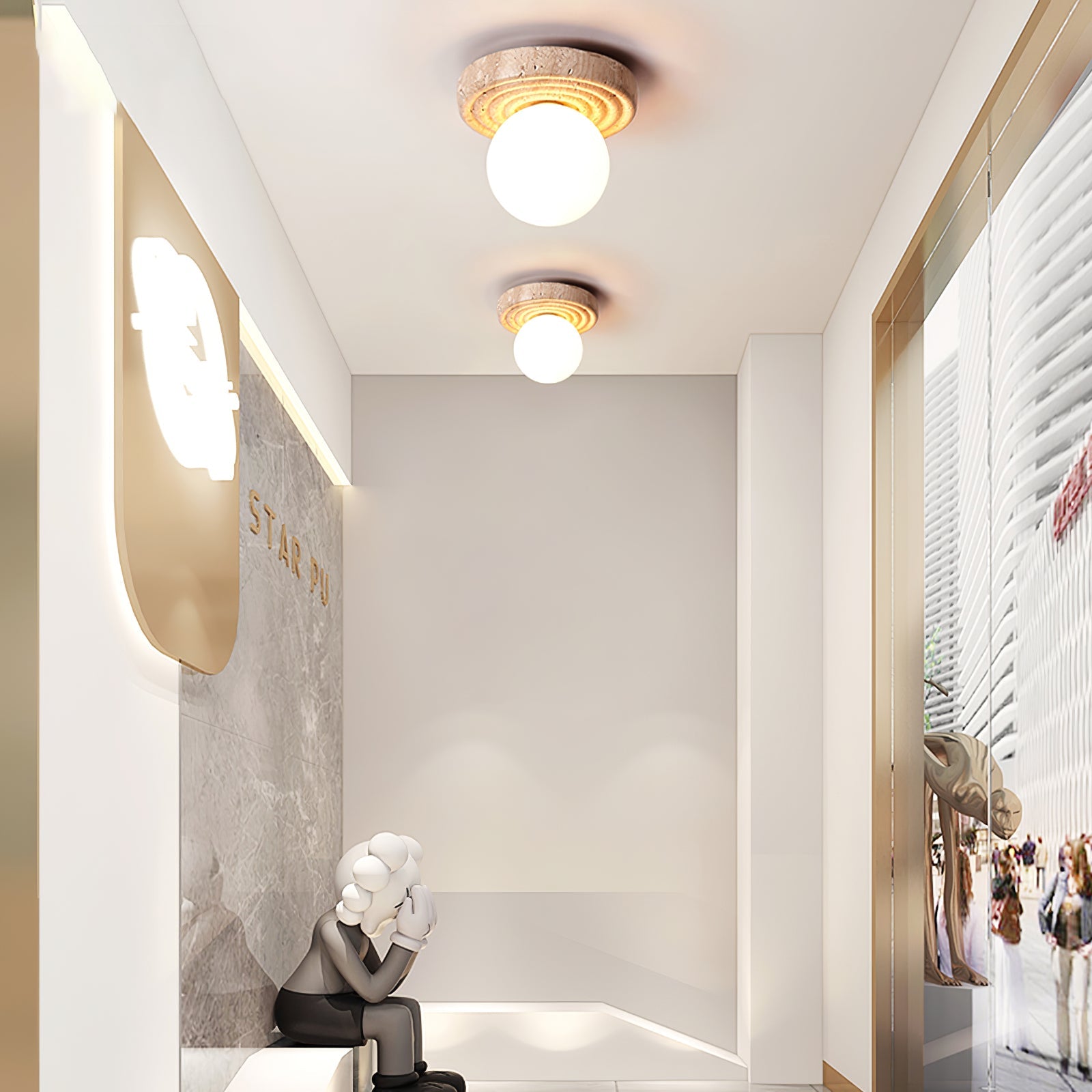Carmen Travertine Ceiling Light