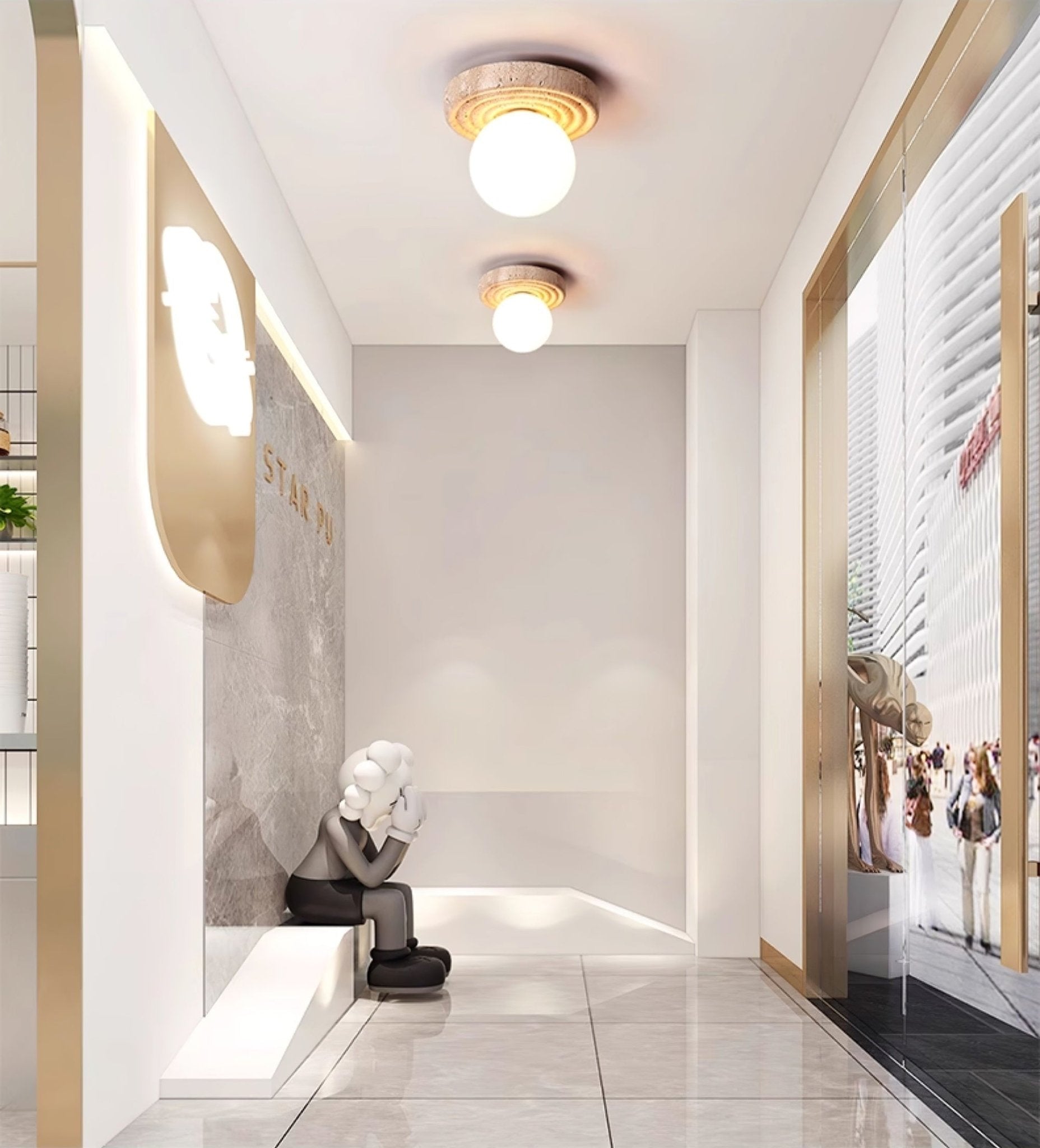 Carmen Travertine Ceiling Light