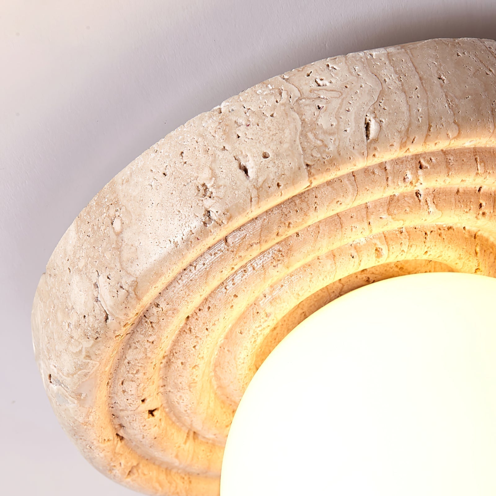 Echo  Travertine Globe Wall Lamp