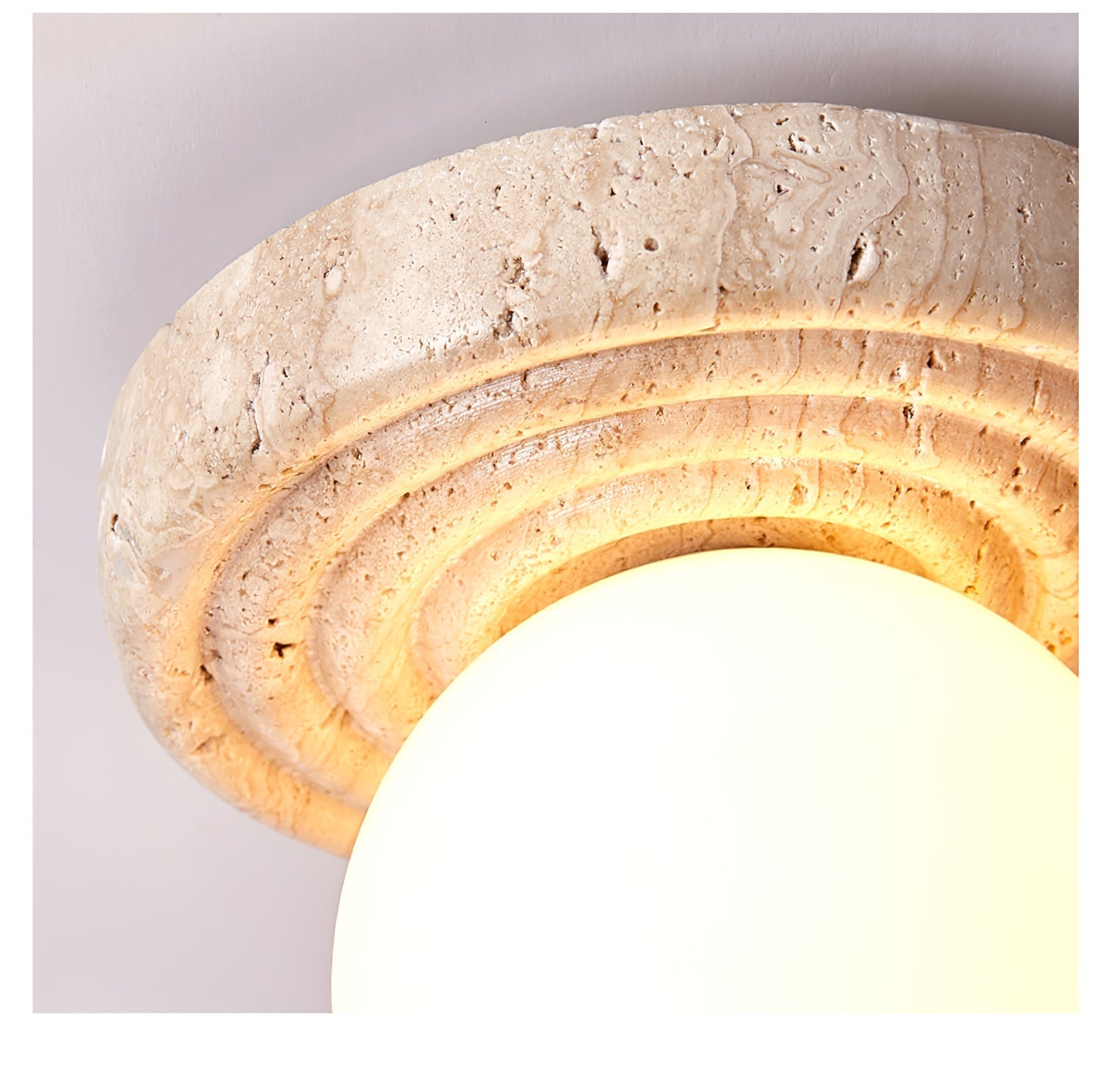 Echo  Travertine Globe Wall Lamp