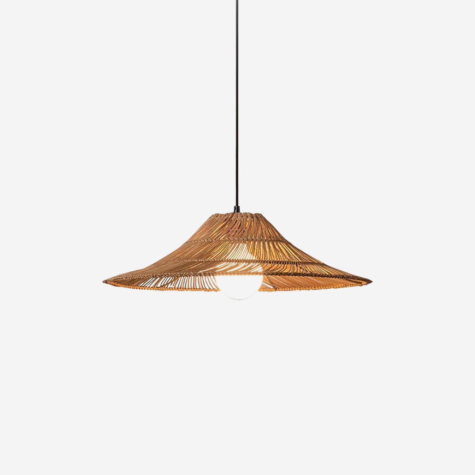 Elisa Pendant Lamp Rattan Conical Organic - Letslighting