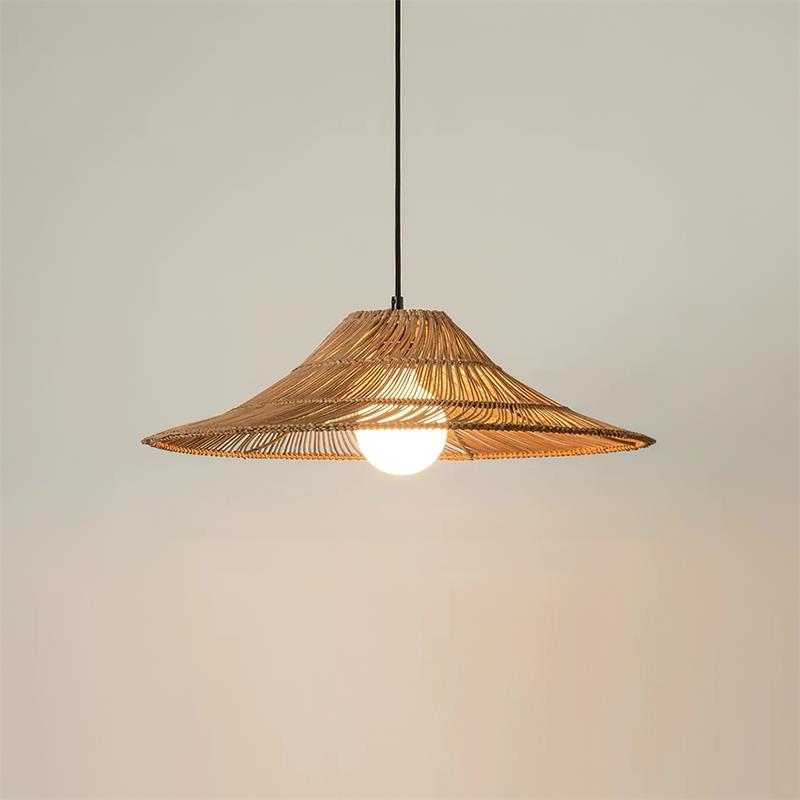 Elisa Pendant Lamp Rattan Conical Organic - Letslighting